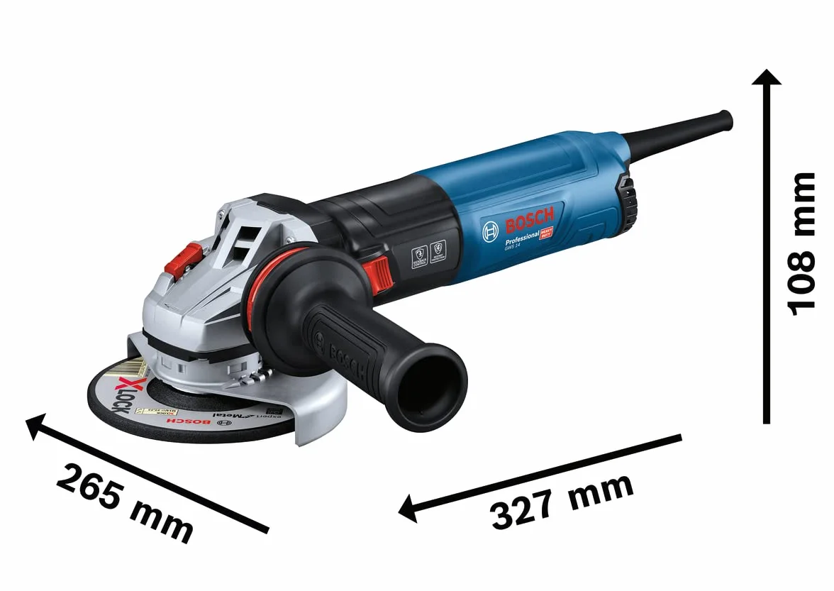 Bosch Professional: szlifierka kątowa GWS 14-125 (1400 W, Ø tarcz 125 mm, prędkość obrotowa bez obciążenia 11.500 min-1)