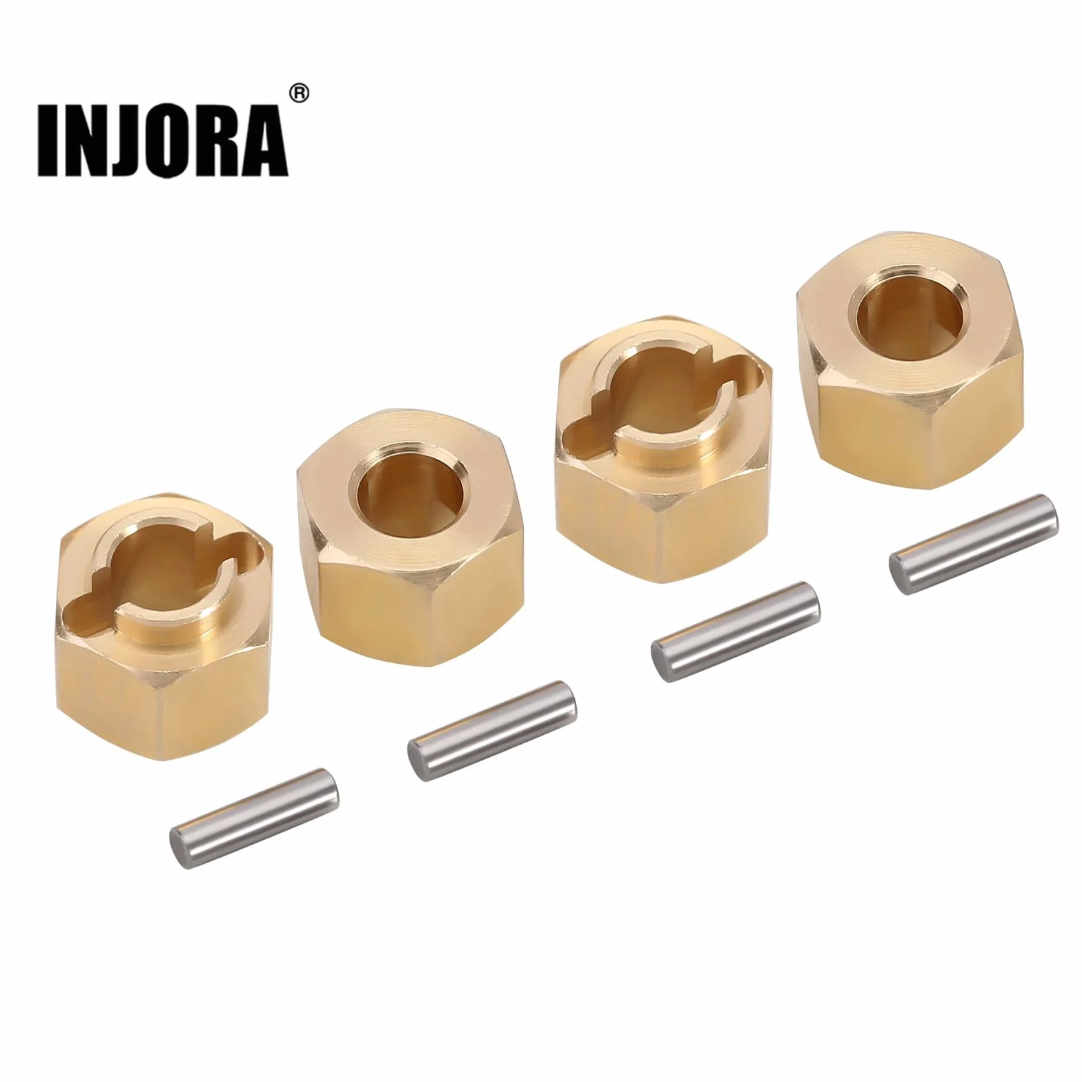 INJORA Mosiężna piasta sześciokątna koła 5 mm (+1 mm) adapter przedłużający do samochodu gąsienicowego 1/18 RC TRX4M części zamienne