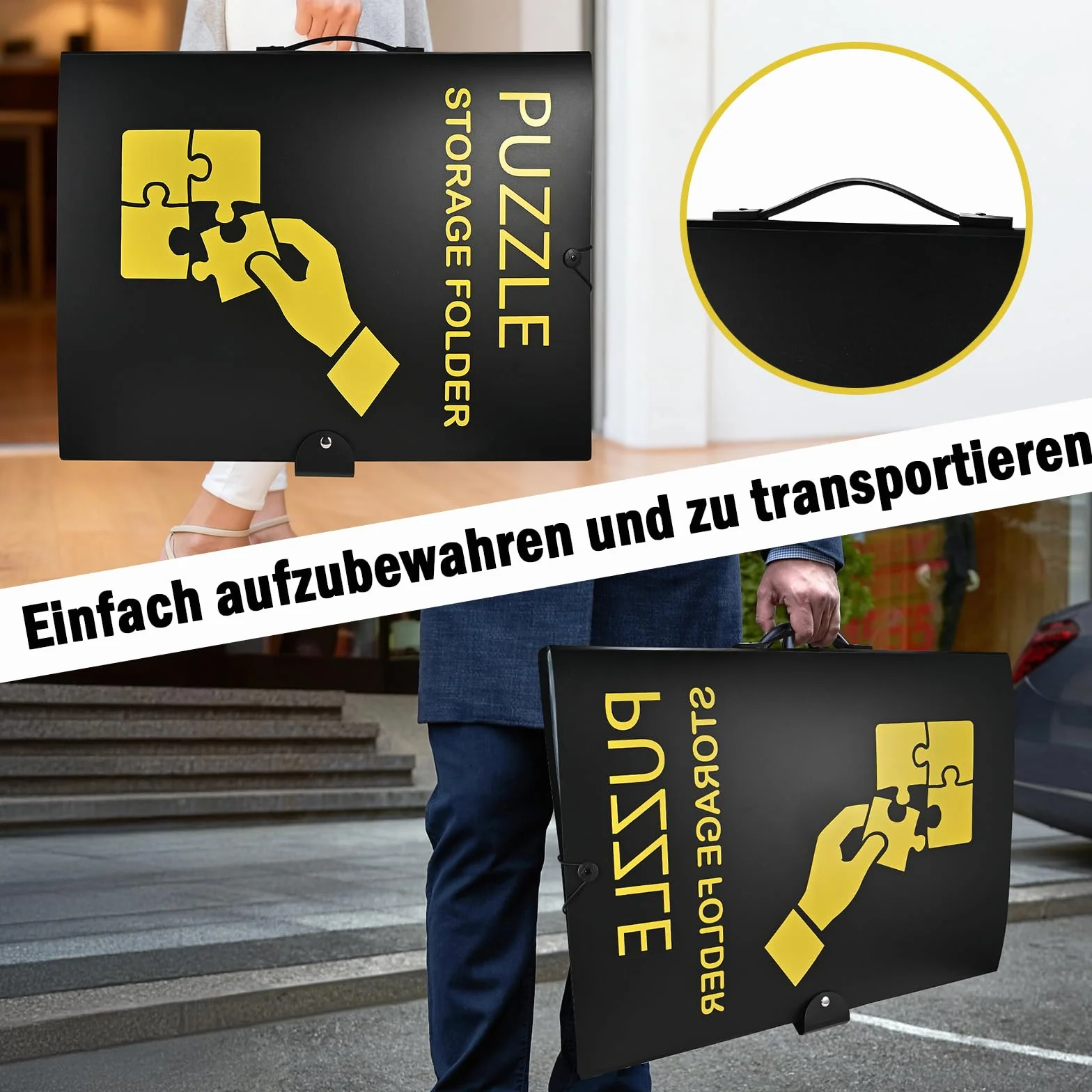 Faburo Puzzle do przechowywania puzzli, 1000, przechowywanie puzzli, do 40 prac, pyłoszczelne i ochronne akcesoria do puzzli, na Boże Narodzenie, urodziny