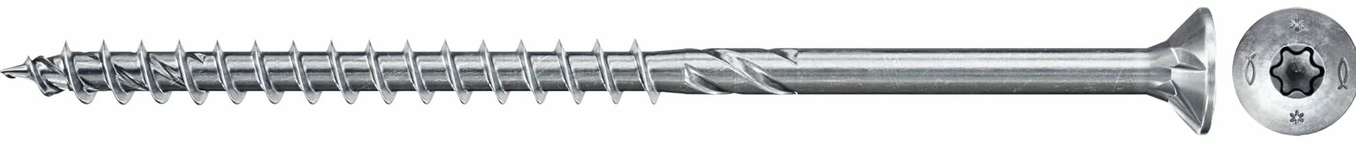 fischer 500 x śruba do płyt wiórowych Power-Fast II 4,0 x 50, łeb stożkowy z gwiazdą wewnętrzną TX gwint częściowo ocynkowany galwanicznie, niebieskie pasywne (nr art. 670174)