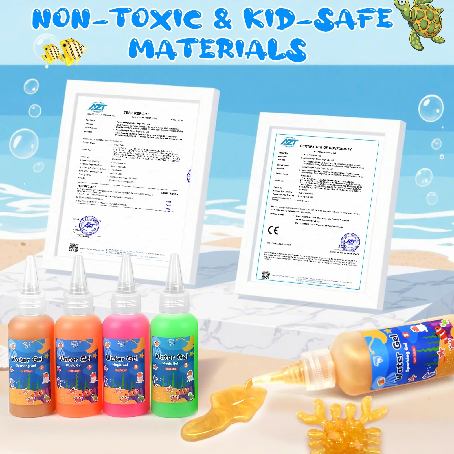 Dreamon Aqua Fairy zestaw do wędkowania, 71 szt., Magic Gel Water Kit z 14 kolorami, 2 wędkami i 20 foremkami, zestaw DIY Magic Jelly dla dzieci od 3 lat, prezent dla chłopców i dziewczynek