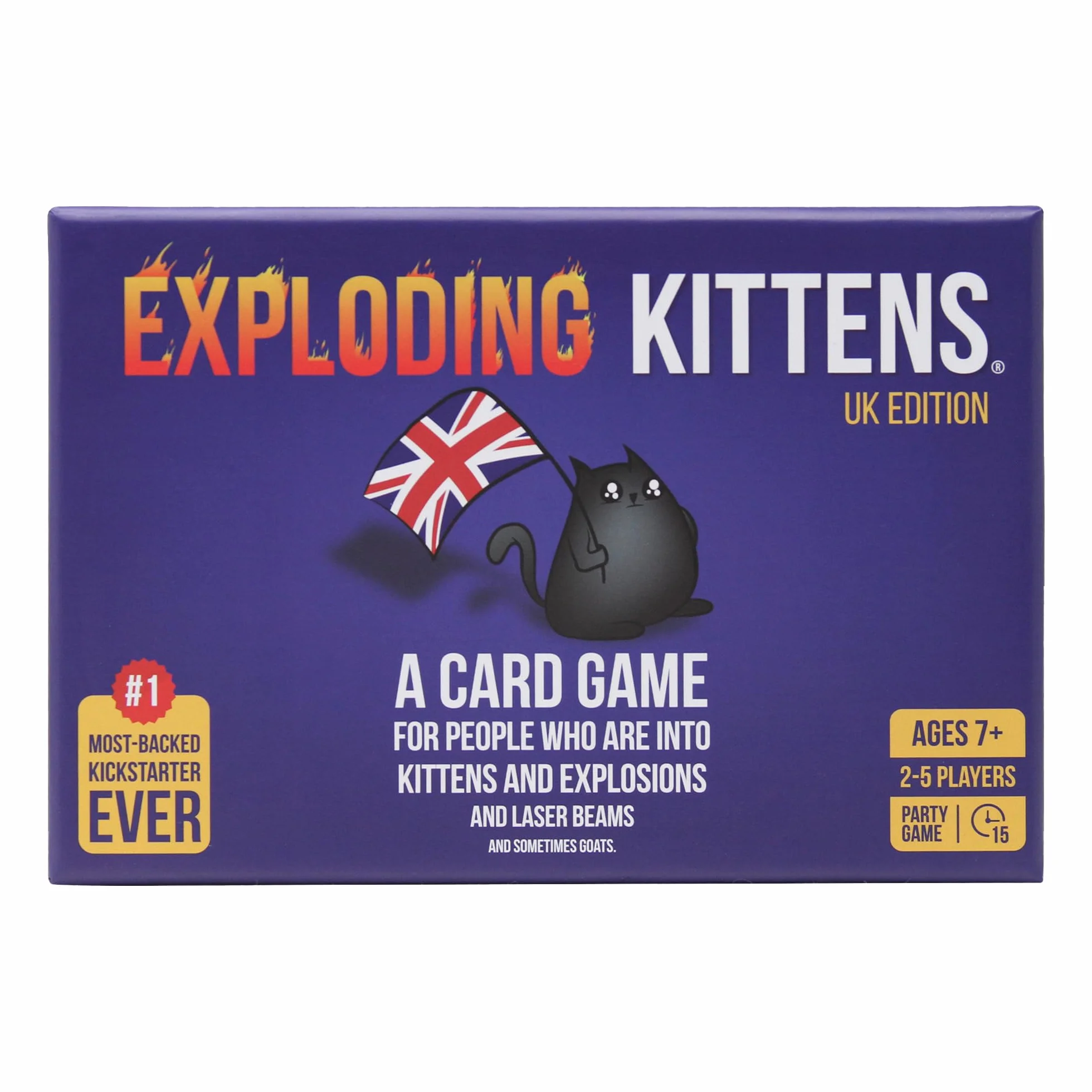 Exploding Kittens UK Edition - Proper Cheeky Fun for British Family Game Nights - Hilarious Card Games for Ages 7 and Up - 56 Cards