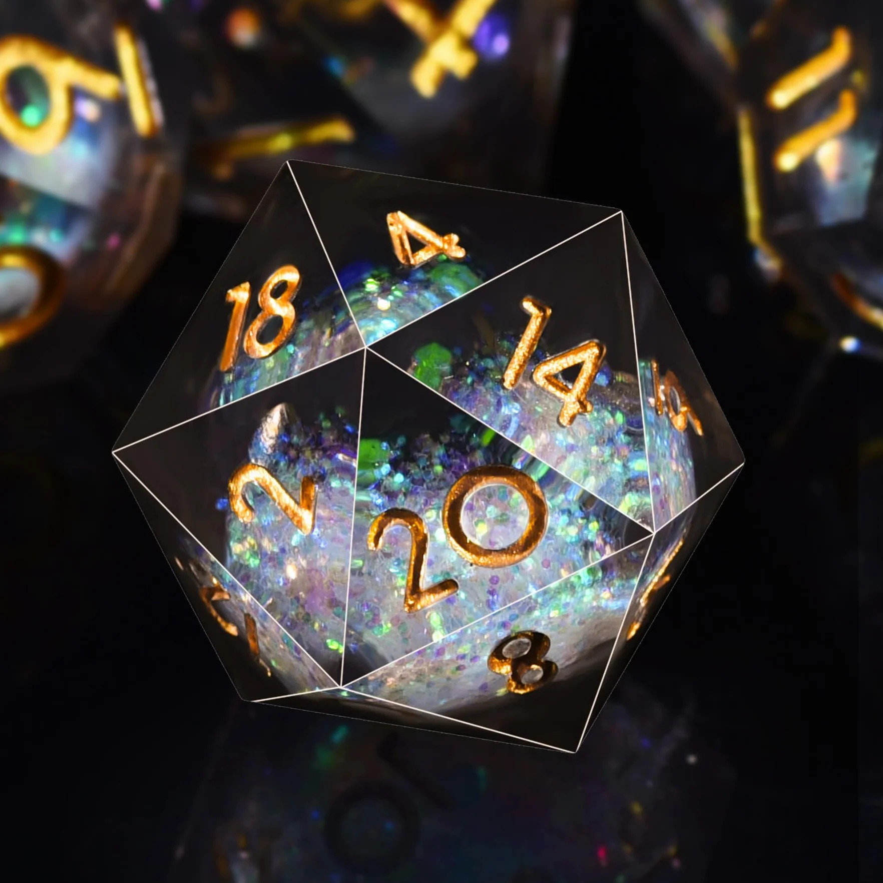 SIQUK 7 sztuk kości wielościennych D4 D6 D8 D10 D12 D20 D% Zestaw kości wielościennych do DND RPG MTG, czarne