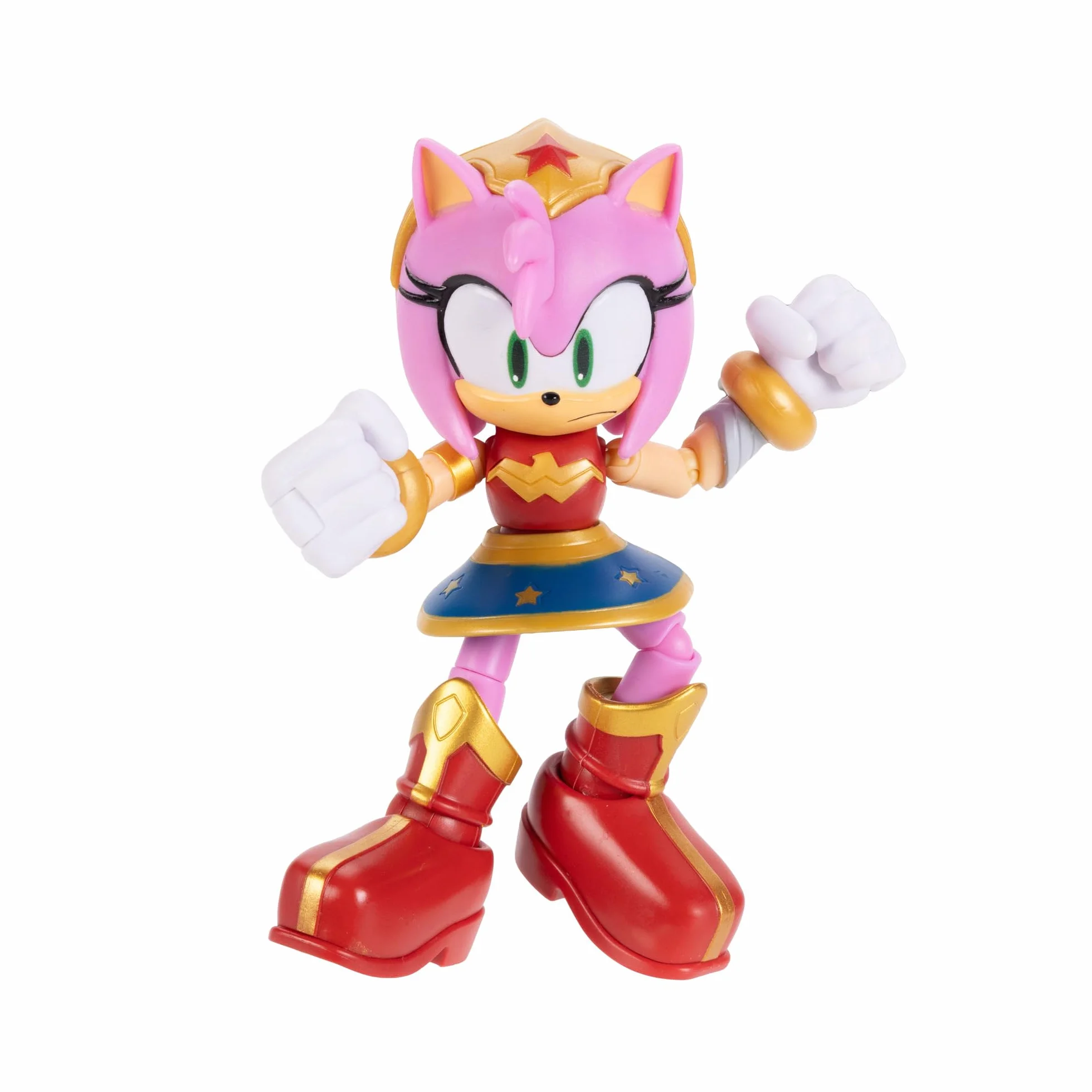 DC x Sonic Amy jako Wonder Woman, figurka 5" / 13 cm, oficjalna licencja Jakks Pacific, niezwykle szczegółowa i wyprofilowana konstrukcja, opakowanie kolekcjonerskie
