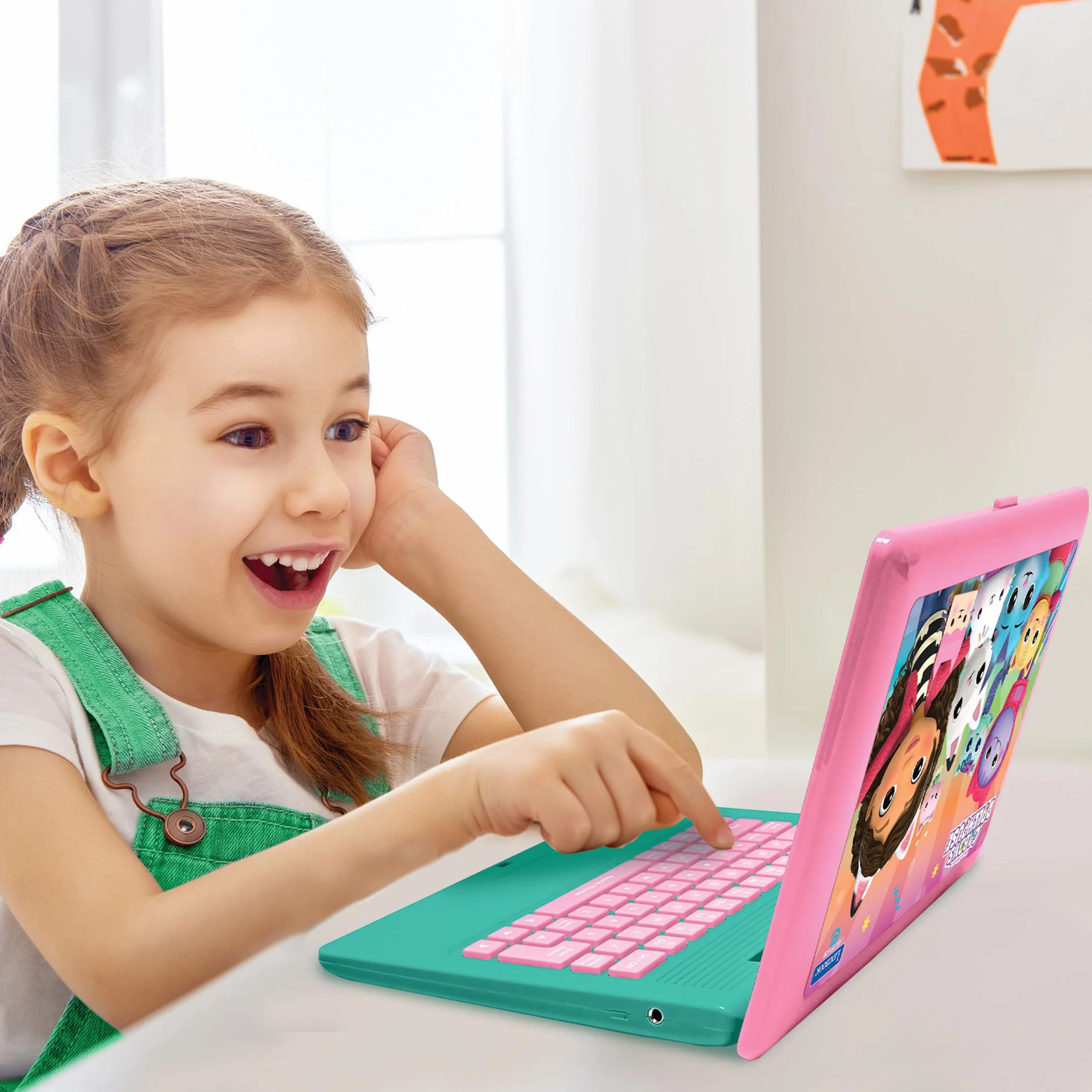 Lexibook, Gabby i Magiczny Dom, dwujęzyczny francuski/angielski komputer edukacyjny, 124 zajęcia językowe, pisanie, matematyka, logika, muzyka i gry, różowy/niebieski, JC598GDHi1