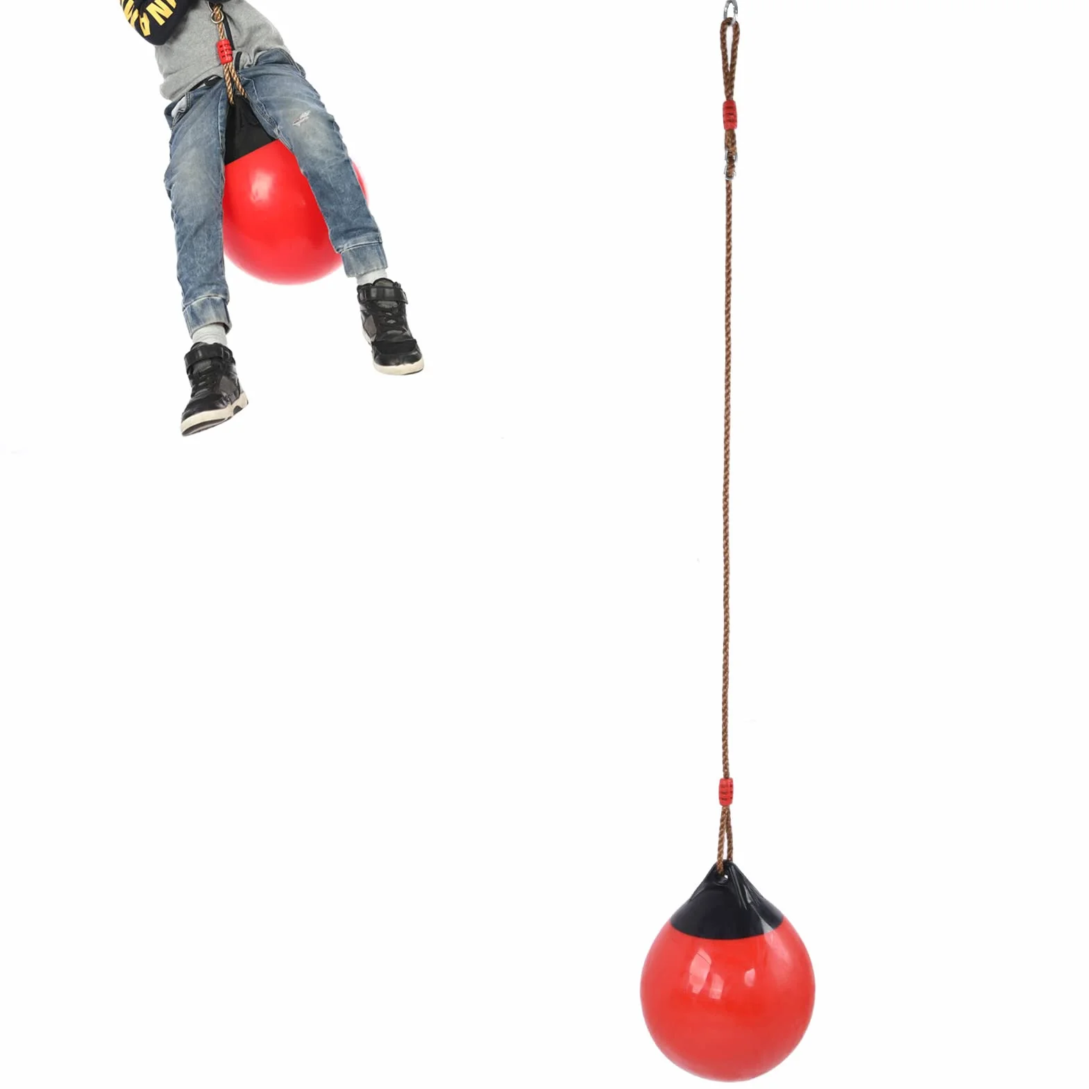 Aufblasbare Ballschaukel, Rot Kleine 11,4 Zoll Durchmesser Ballschaukel Sitz Kunststoff Hochfest für Indoor Outdoor Garden