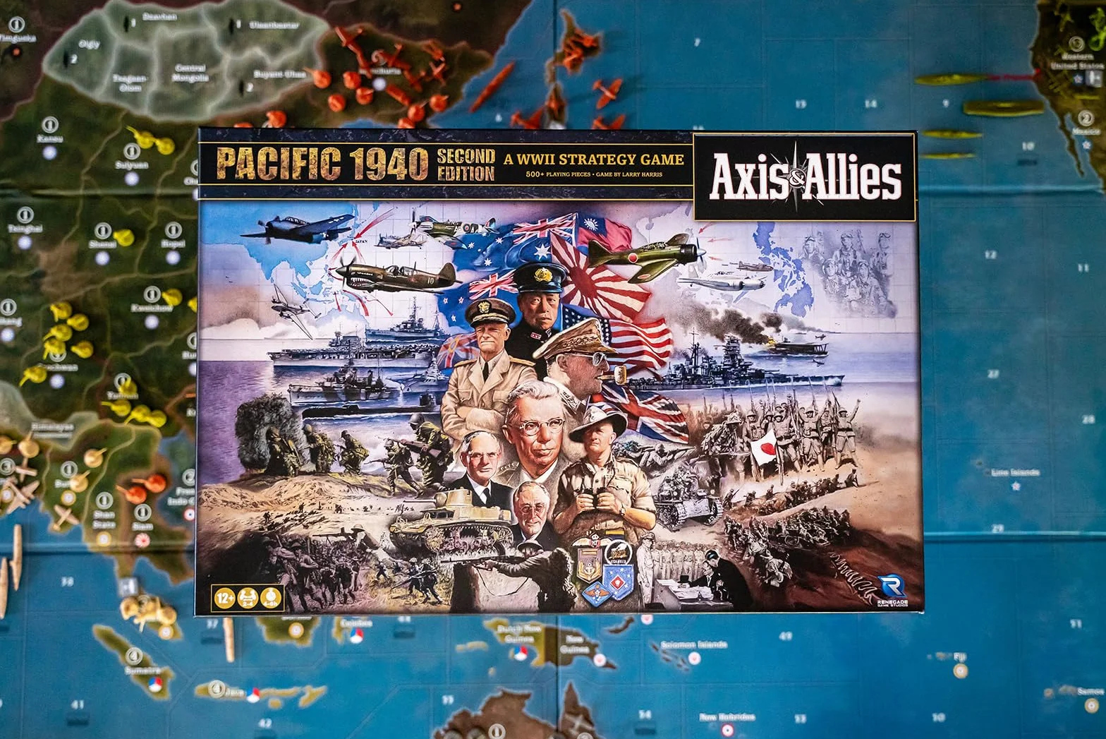 Renegade Game Studios Axis & Allies: 1940 Pacific Second Edition War Miniatures Strategy Board Game, Renegade, Age 12+, 2-4 Players, 6Hr