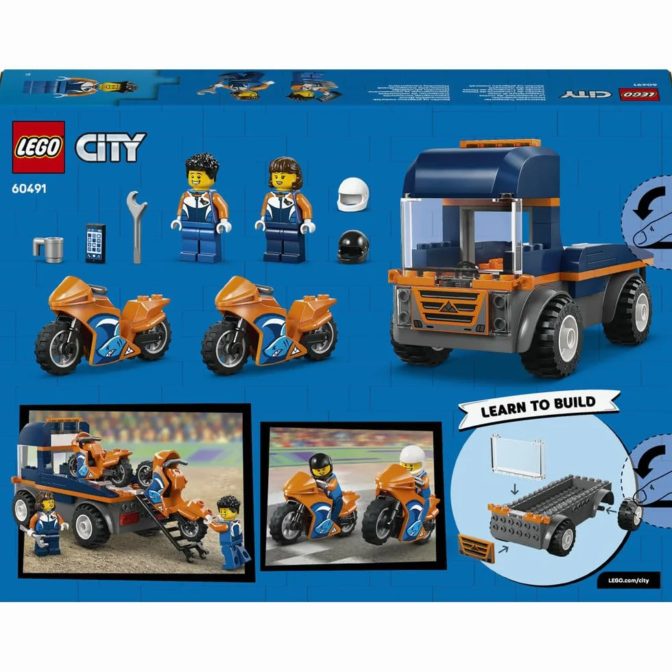 LEGO City Laweta dla motocykli 60491 klocki dla dzieci z minifigurkami