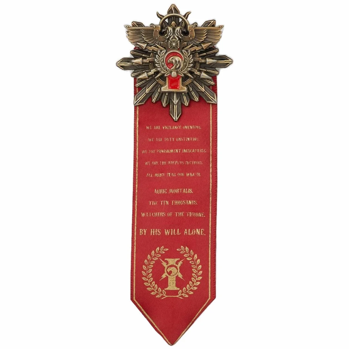 Starforged Brosche Mark of the Ten Thousand Golden Legion Adeptus Custudes Warhammer 40K Merchandise Pin Badge, Złoty