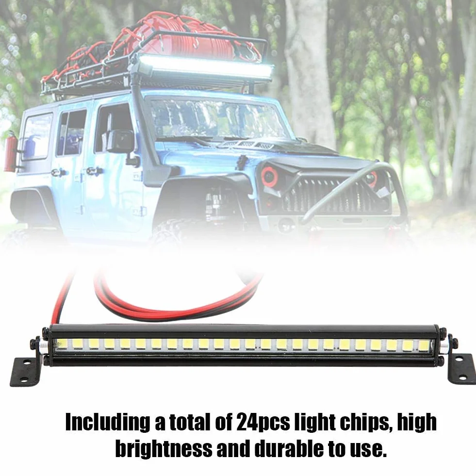 Światła dachowe RC, 24 diody LED lampa dachowa dekoracja RC akcesoria kompatybilne z Scx10 1/10 RC Car (czarny)