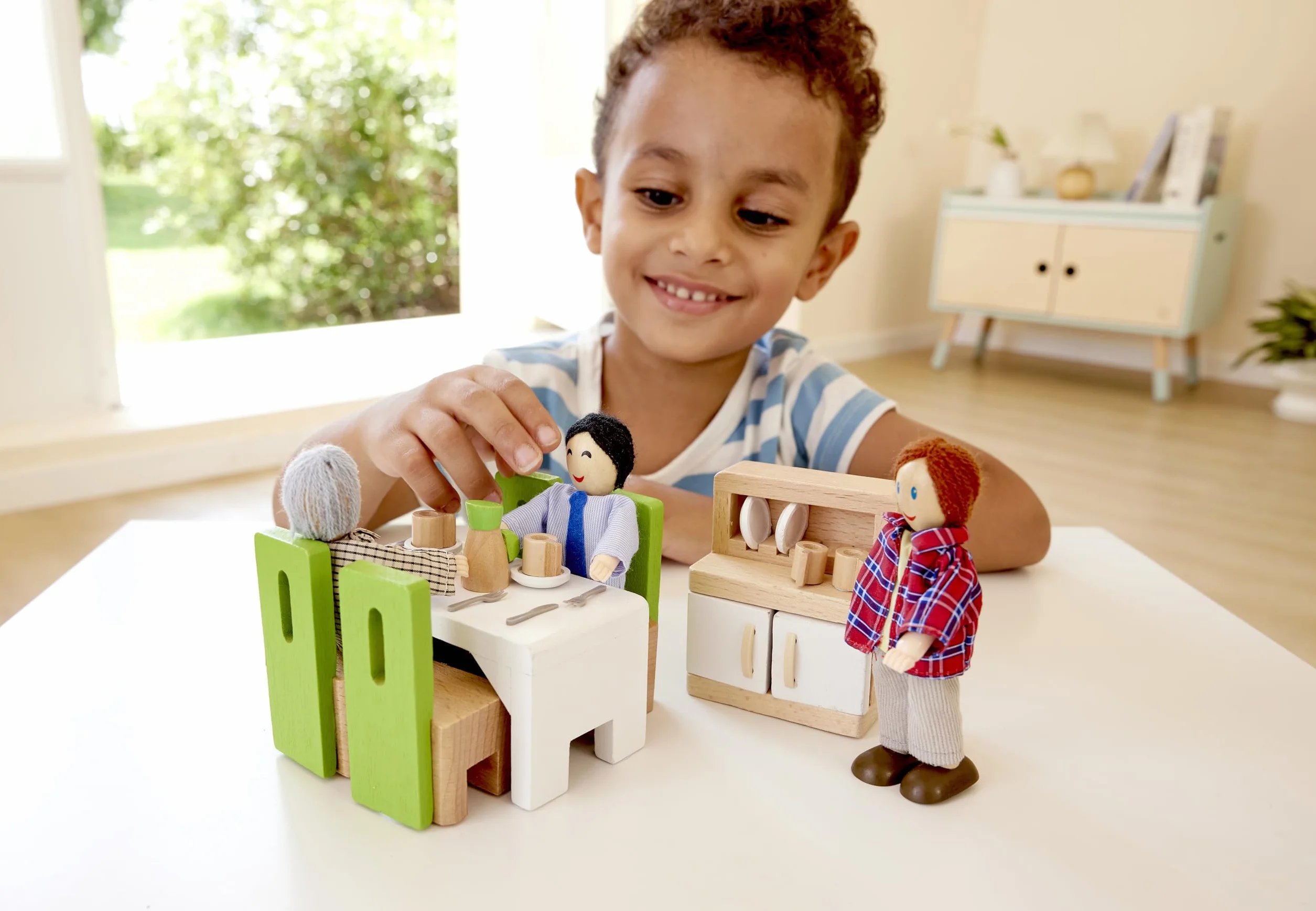 Hape E3454 Dining Room Wooden Dolls House Accessories