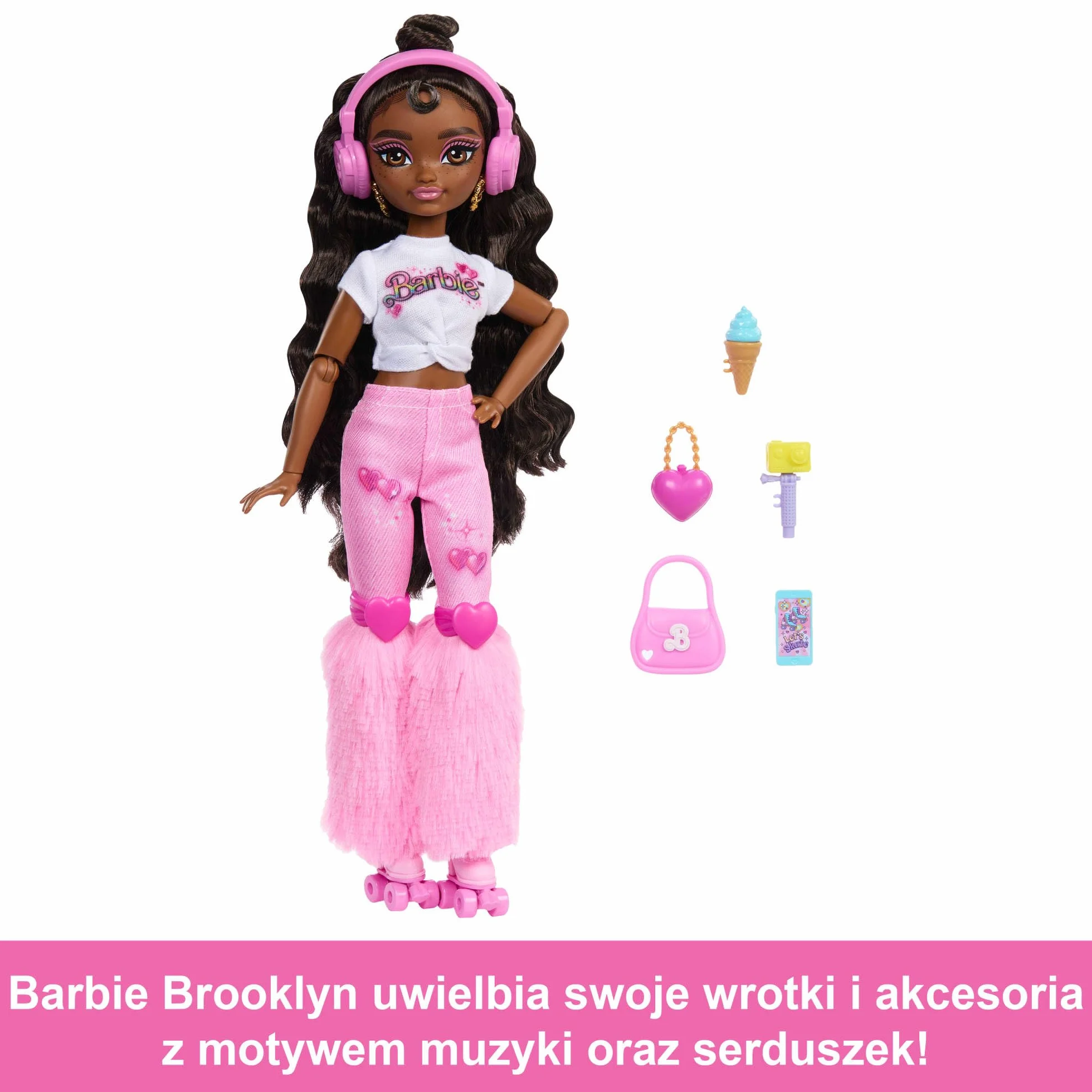 Barbie Dream Besties Lalka Brooklyn na wrotkach JFX97