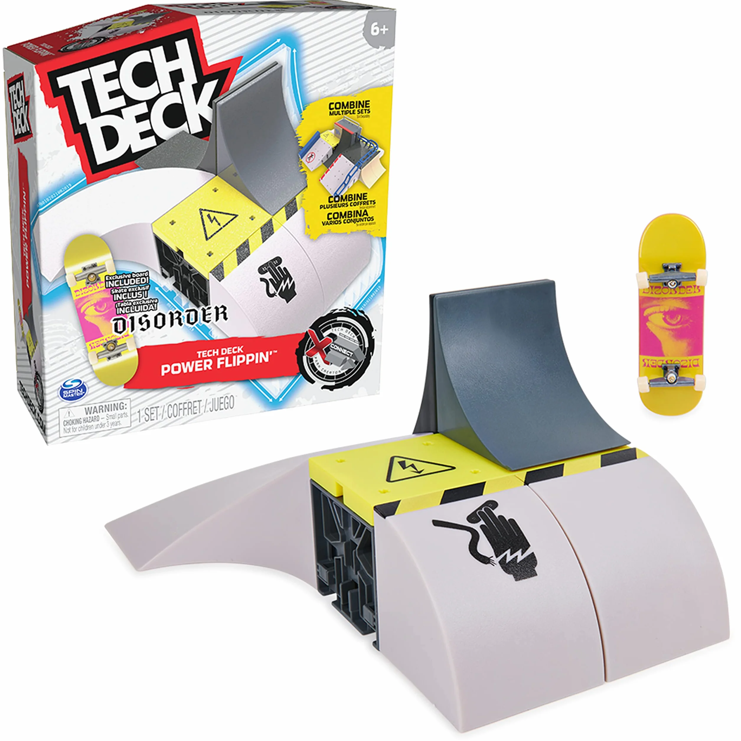 Tech Deck X-Connect zestaw startowy – Power Flippin' zestaw ramp z autentyczną tablicą na palce i akcesoriami