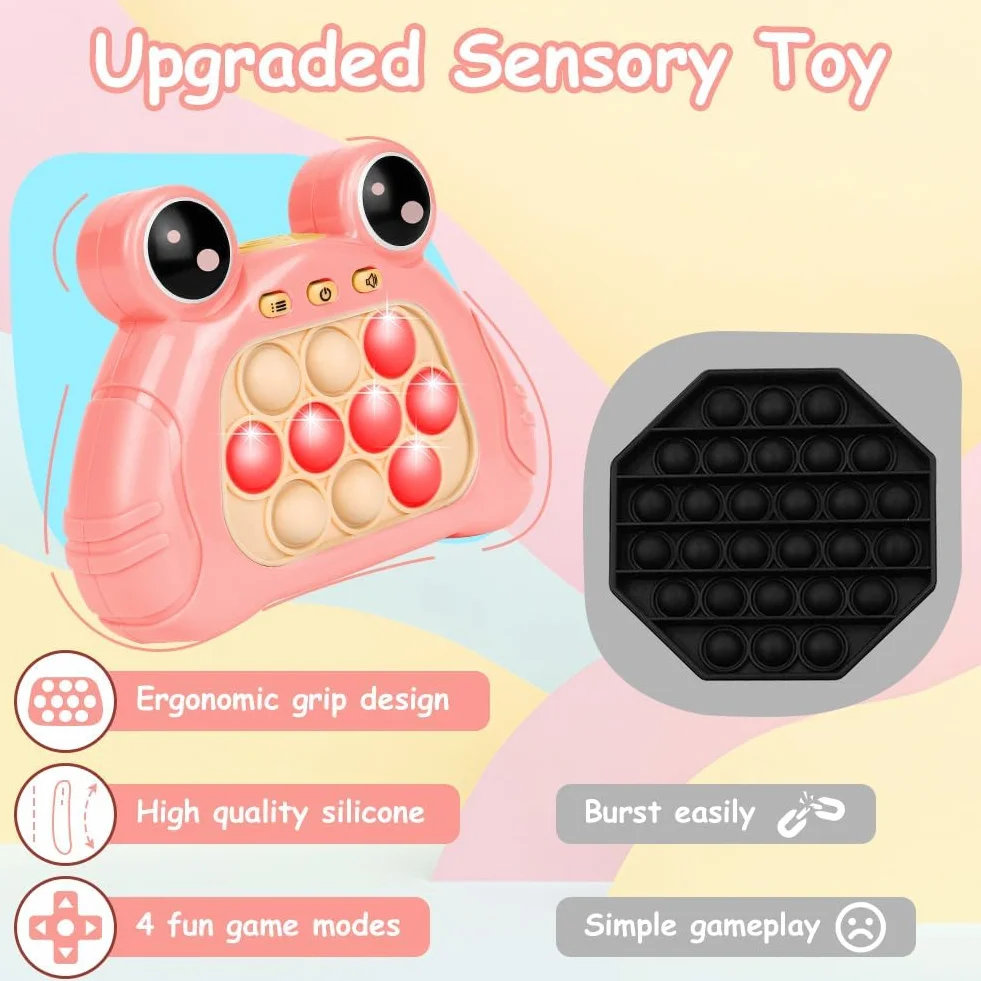 Ainiv Push Bubble Game, zabawka Push Pop It Fidget, ręczna, szybka gra push, Relieving Stres, Pop Fidget Game, stres i lęk - różowa