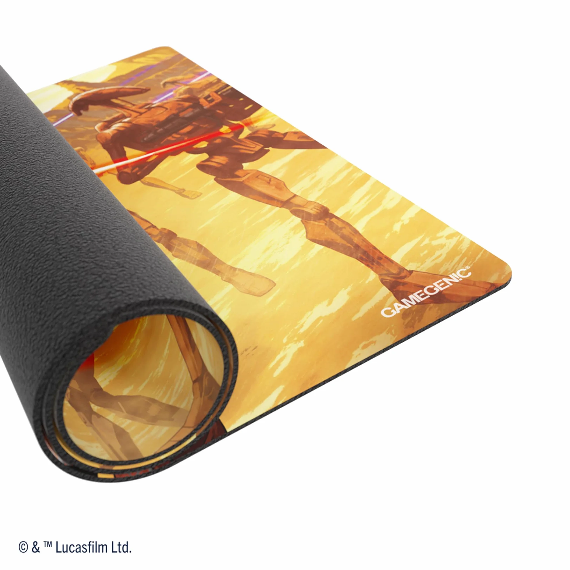 Star Wars Unlimited Battle Droids PRIME GAME MAT - oficjalnie licencjonowany druk w pełnym kolorze, Playmat, Slip-Resistant 24" by 14" Rubber Mat, kompatybilny z TCG i LCGs, Made by Gamegenic