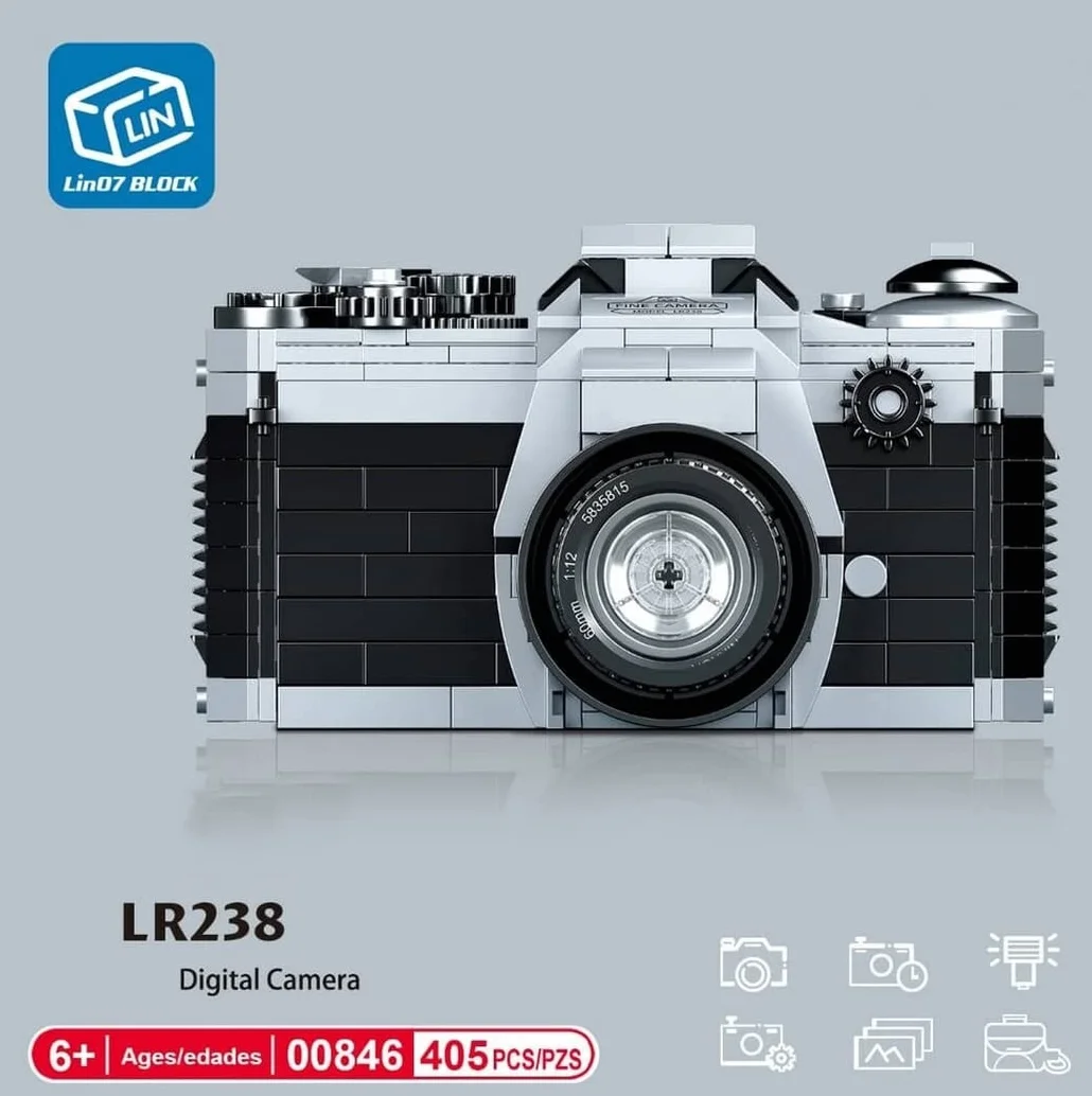 ZHE GAO Rysunek do złożenia z małymi klockami. Odtwarzanie półautomatycznego mechanicznego lustrzanki.
