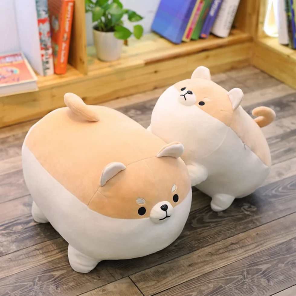Pluszowa zabawka Shiba Inu 40 cm, pluszowa poduszka Corgi, prezent walentynkowy dla chłopców i dziewcząt, brązowy