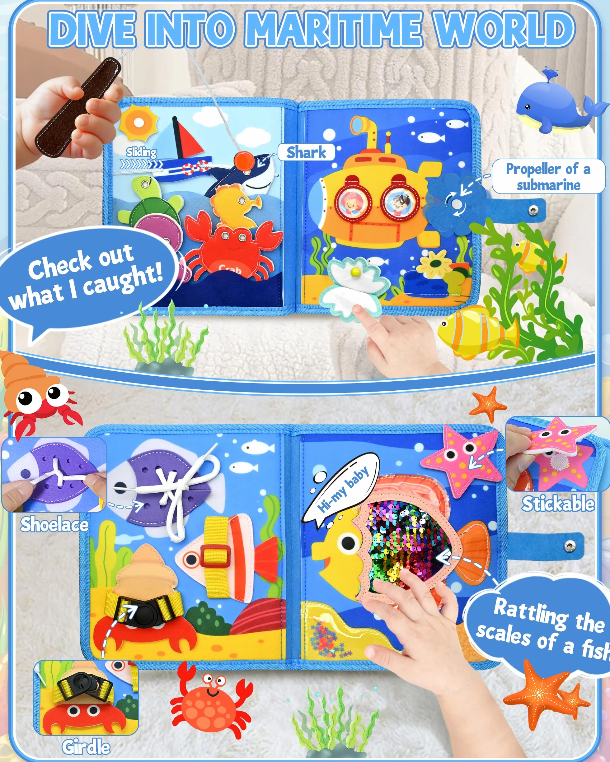 Zabawka dla niemowląt 1 rok Busy Board Montessori, wiek 1 rok, z 6 warstwami desek, zabawka dla dzieci w wieku 1, 2, 3, 4 lata, zabawki do aktywności i rozwoju, prezent dla dzieci w wieku 1–3