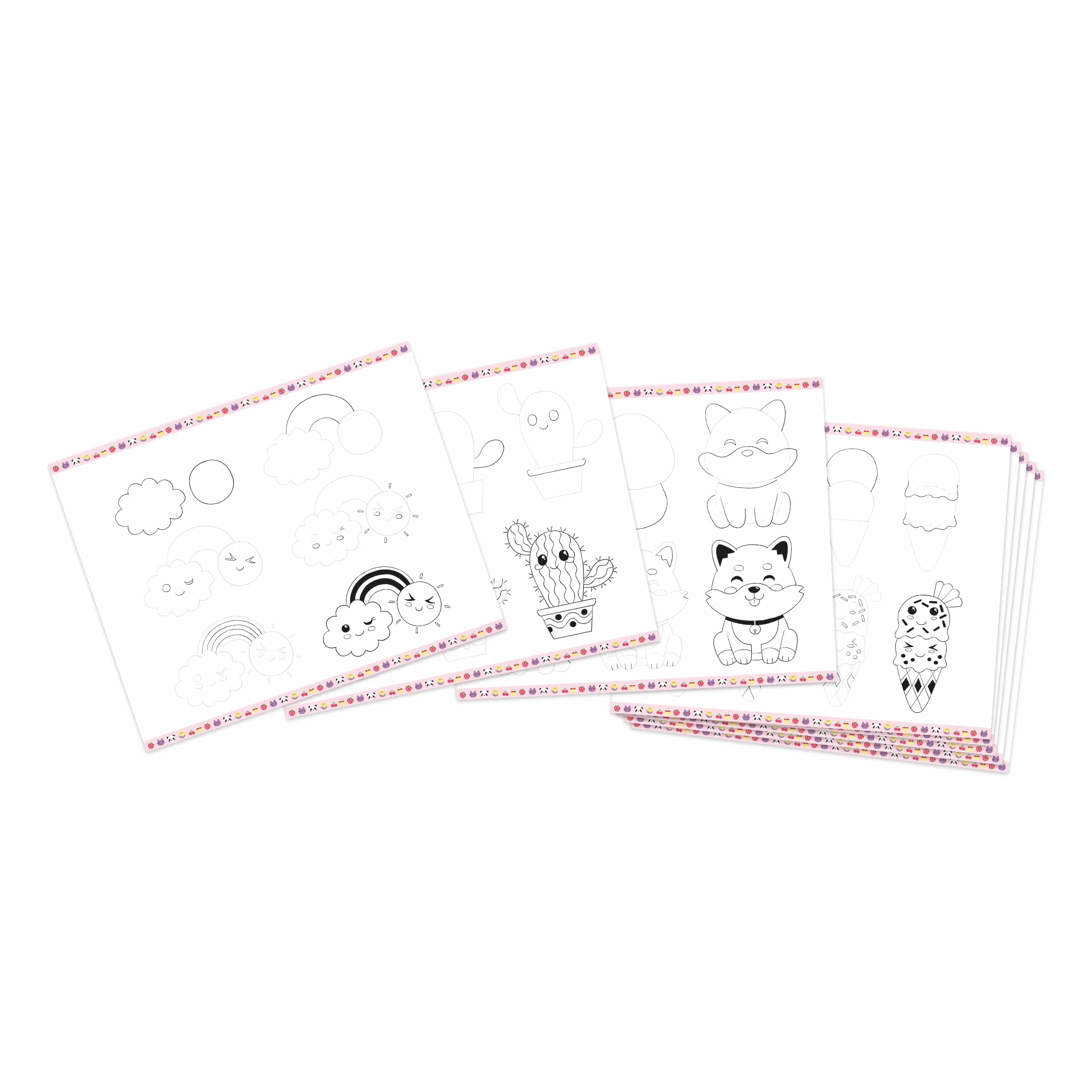 Janod - Step by Step Drawing - Naucz się rysować - 20 modeli Kawaii - Zestaw rysunkowy dla dzieci - Nauka rysowania i koncentracji - Od 6 lat - J09156