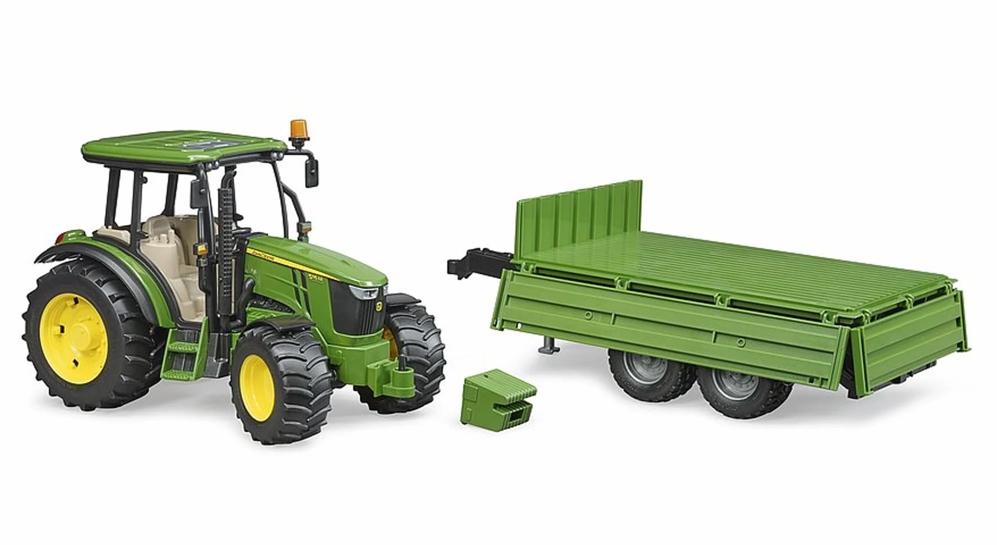 bruder 02108 - John Deere 5115 M z przyczepą burtową - 1:16 Zabawka, Farma, Rolnictwo, Ciągnik, Ciągnik siodłowy, Bulldog, Przyczepa, Wywrotka
