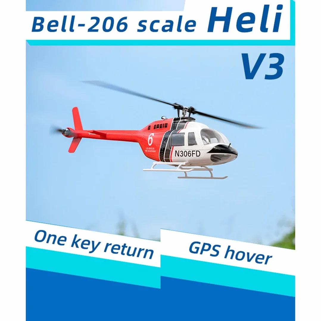 Helikopter wojskowy RC dla dorosłych, Bell-206-V2 470 klasa RC helikopter model 2.4G RC 6CH samolot elektryczny (wersja RTF)