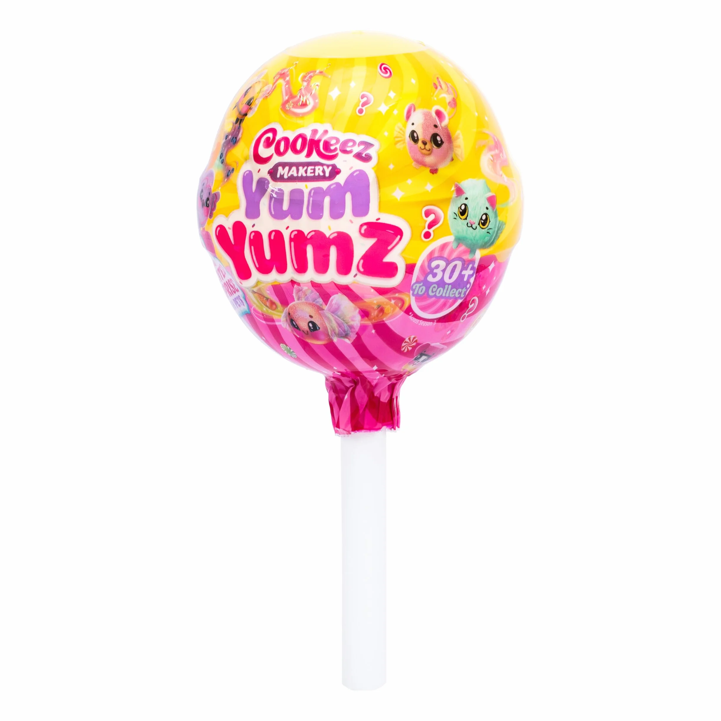 Cookeez Makery Yum Yumz Twin Pack, seria 3, pełna zabawy i mniamu, 2 słodkie pachnące pluszowe niespodzianki wewnątrz lizaka, ponad 30 pluszowych cukierków do kolekcjonowania ze zwykłą, rzadką, ultra
