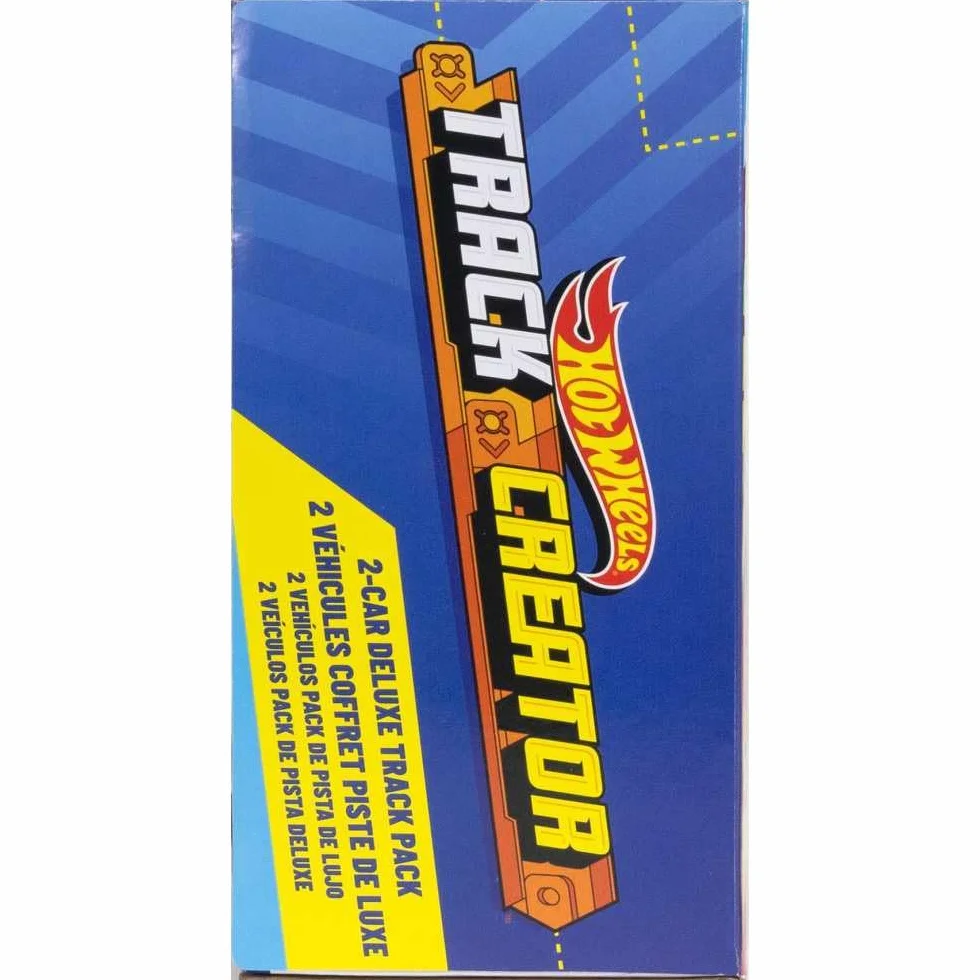 Hot Wheels Track Creator Deluxe Track Set Zestaw z Dwoma Metalowymi Pojazdami 1:64, 7,6m Torów Speed Snap JDW42