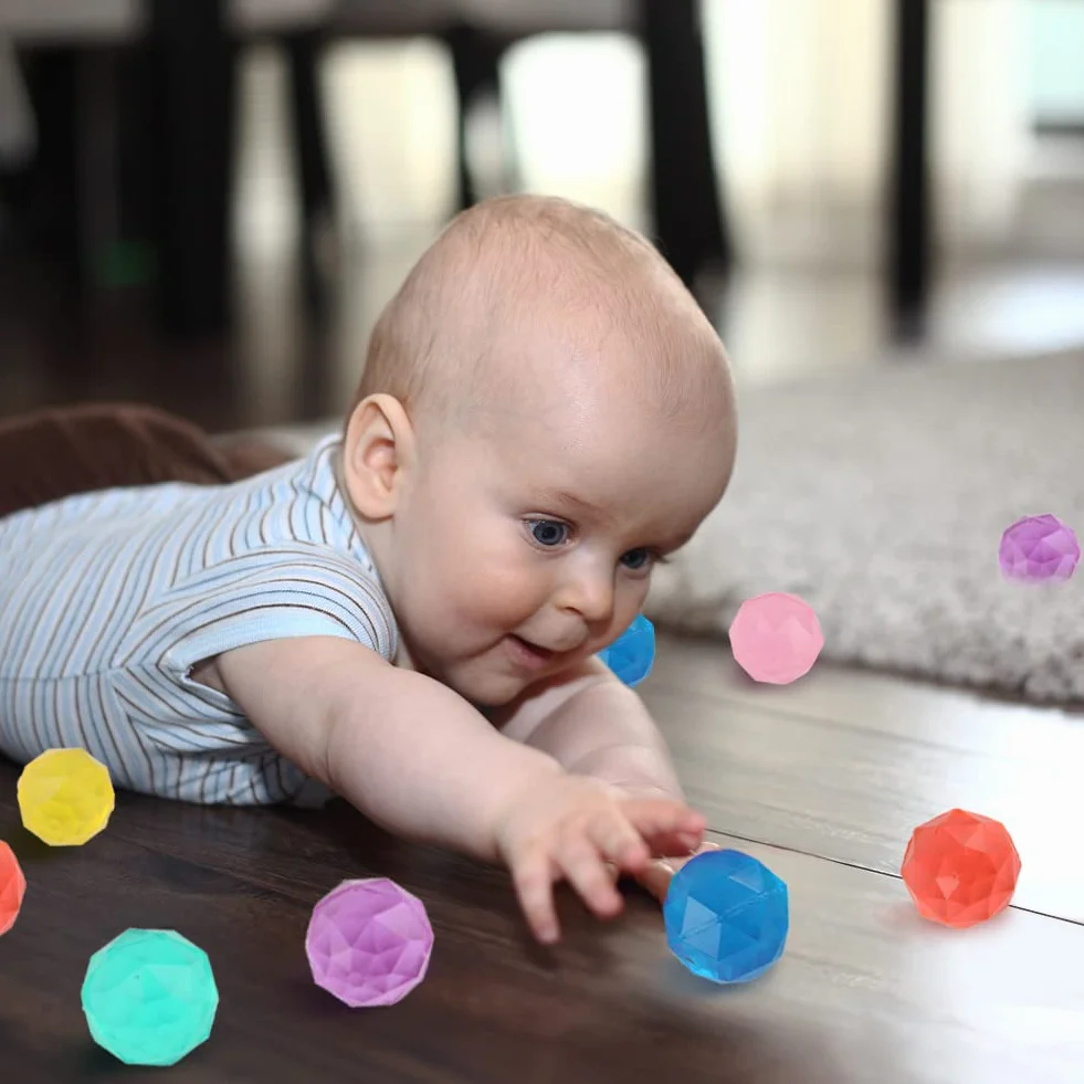FineFun 25 sztuk 30 mm odbijające piłeczki dla dzieci, małe, gumowe, mieszane kolorowe odbijające się kulki, bouncing ball na przyjęcie urodzinowe