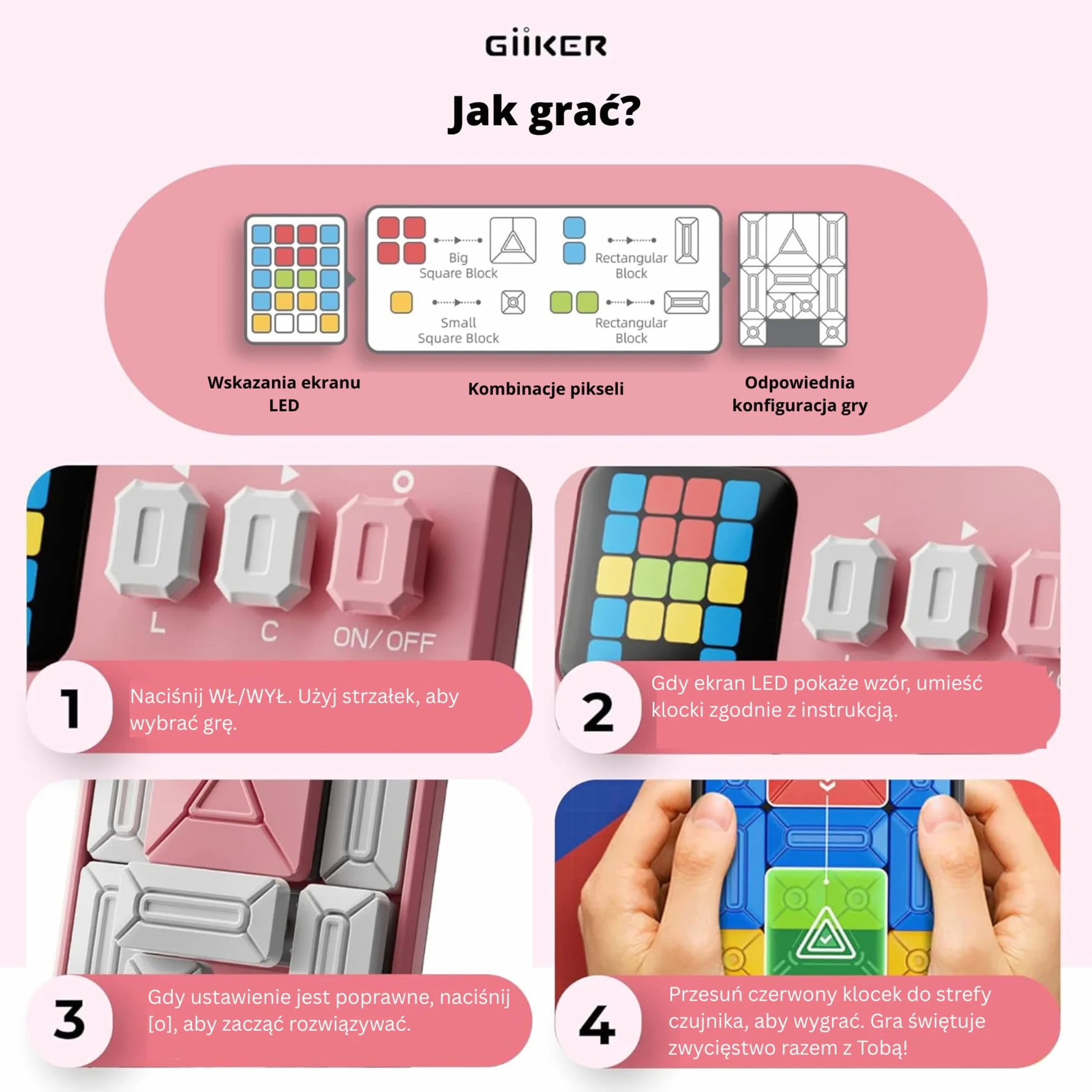 GiiKER Super Slide Puzzle Games, oryginalne puzzle 500+ wyzwań łamigłówka, zabawki dla dzieci i nastolatków, gry podróżne, prezenty urodzinowe dla chłopców i dziewcząt, zajęcia na podróże samochodowe
