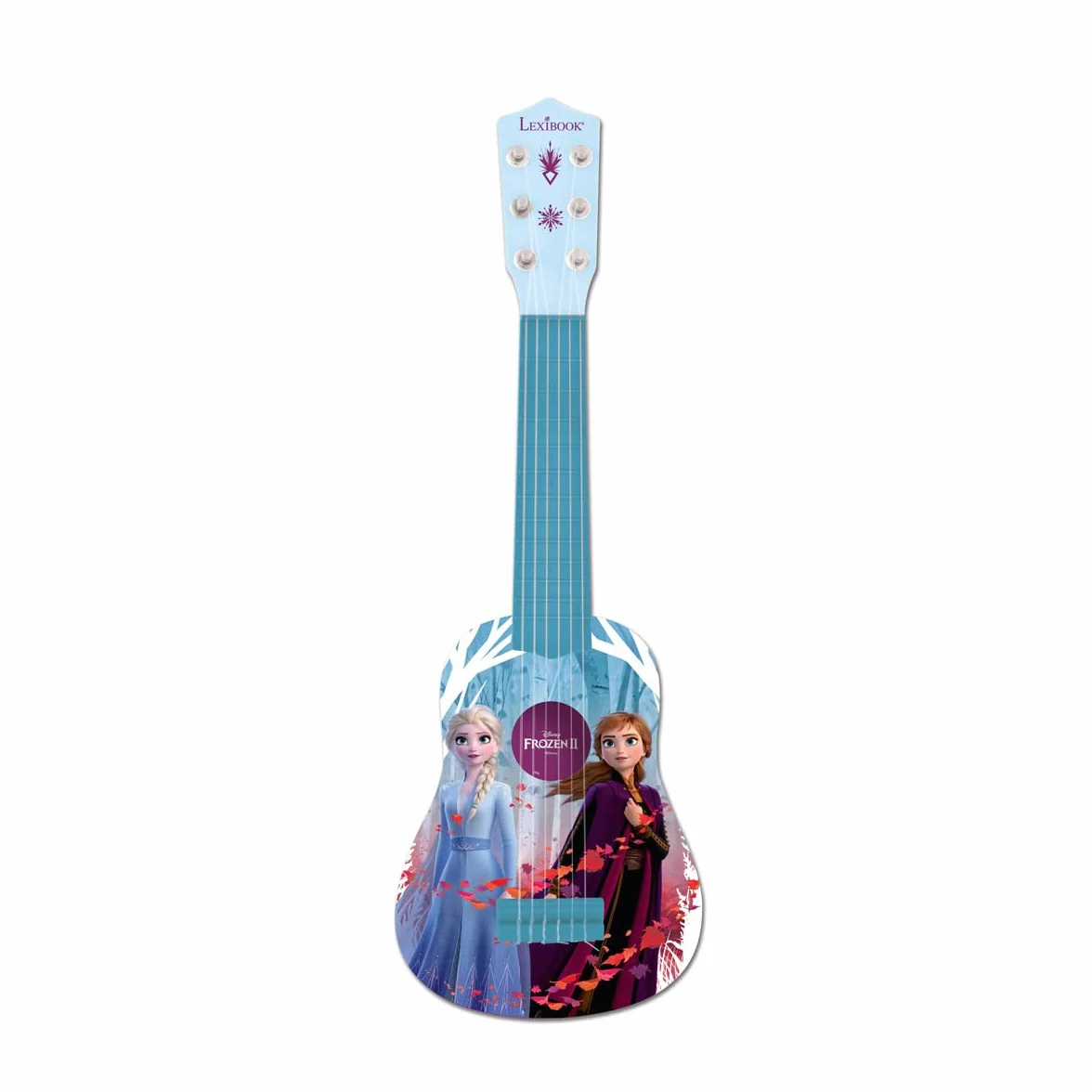 Lexibook Disney K200FZ Kraina Lodu Elsa My First Guitar dla Dzieci, 6 Strun Nylonowych, Długość 53 cm, Przewodnik w Zestawie, Niebieski, Fioletowy, K200FZ