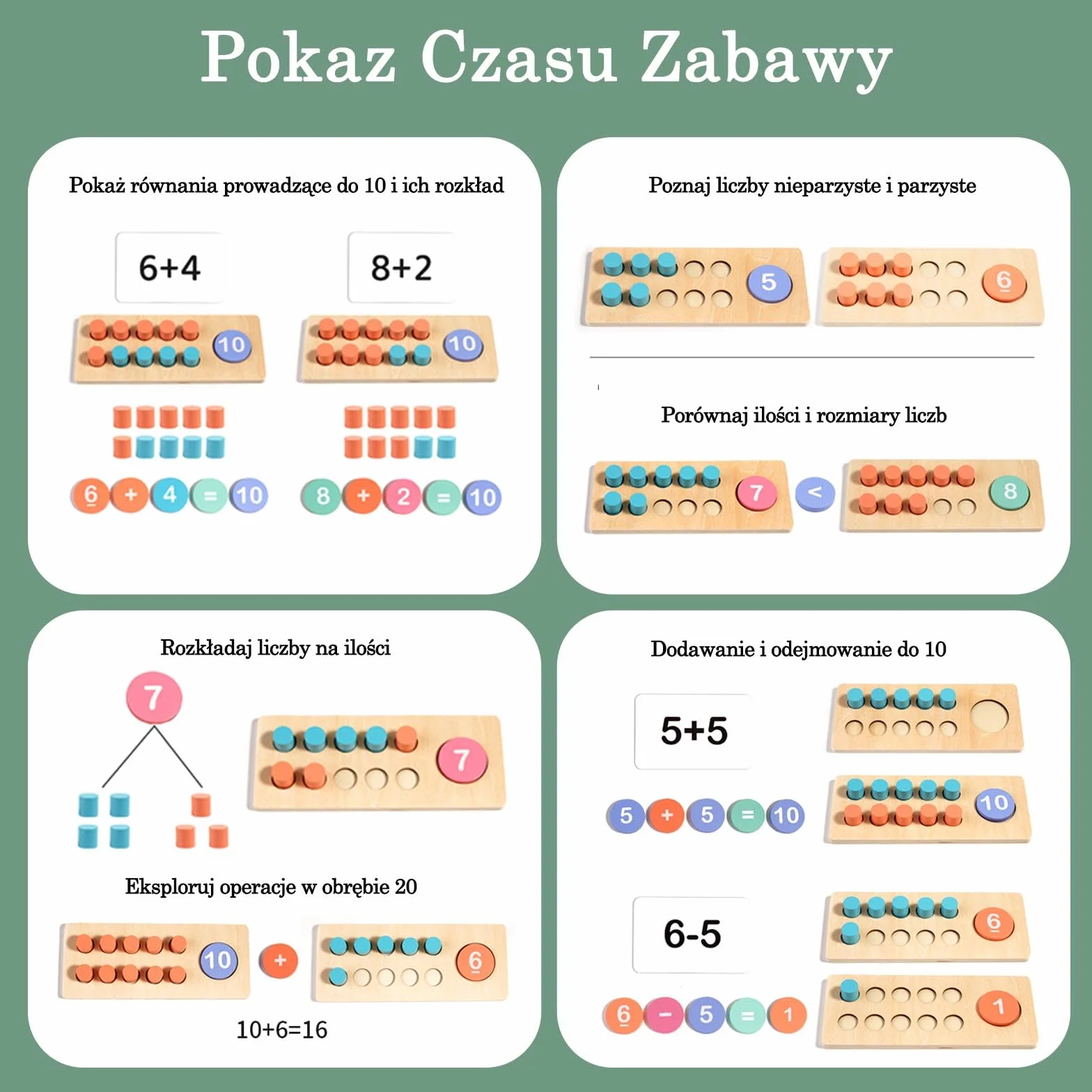 Zabawki Montessori 2 3 4 5 6 Lat, Gry Edukacyjne od 5 Lat, Zabawki Montessori 2 Lata, Nauka Liczenia, Gry Edukacyjne od 4 Lat, Prezent 2-6 Lat Dla Dzieci Chłopiec Dziewczynka