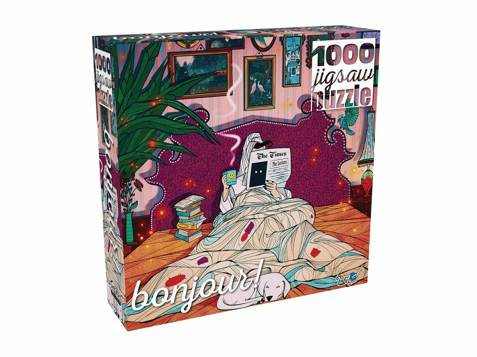Buffalo Games Bonjour - Laura El - Under The Covers - 1000-elementowe puzzle dla dorosłych - wymagające puzzle idealne na noce gier - gotowy rozmiar to 26,75 x 19,75