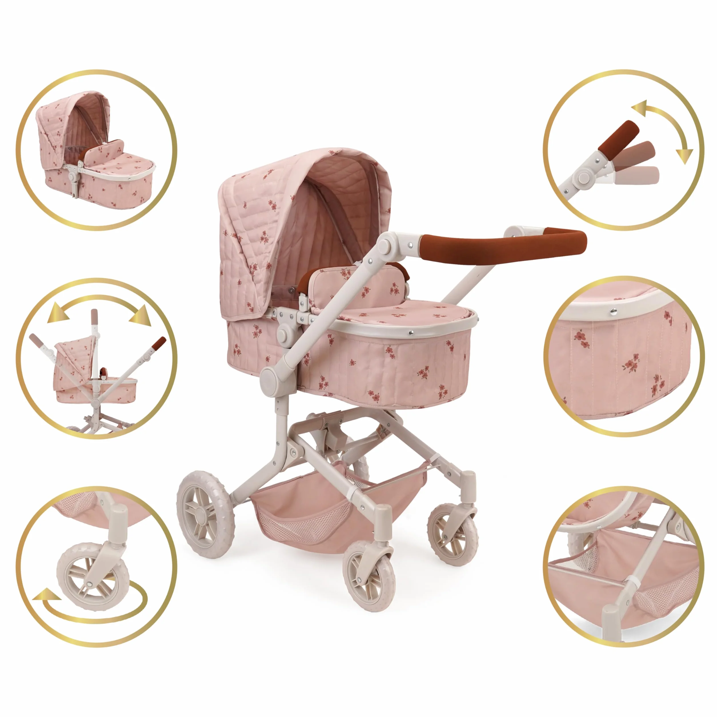 509 Zestaw 19 szt. City Park Doll Pram n Play, Multi Play Doll Pram Stroller, High Chair, Activity Gym, Changing Bag, 15 sztuk, akcesoria do lalek 53 cm, dla dzieci w wieku 3+