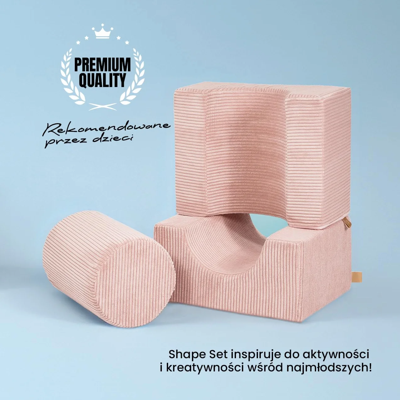 MEOWBABY 4-Elements Soft Foam Blocks Playset - Plac zabaw dla niemowląt i małych dzieci, klocki wspinaczkowe, Kord, Ecru