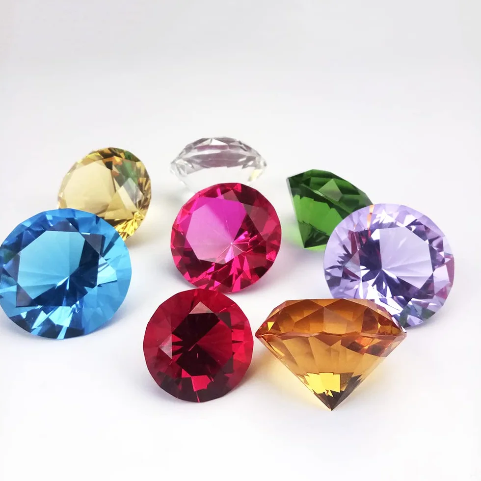 10 sztuk Duże Dzieci Diamentowe Zabawki Dekoracyjne Diamentowe Kamienie Zestaw Akrylowe Klejnoty Zabawki Kolorowe Skarby Klejnoty Pirackie Poszukiwanie Skarbów Zabawki Plastikowe Diamenty na Boże Naro