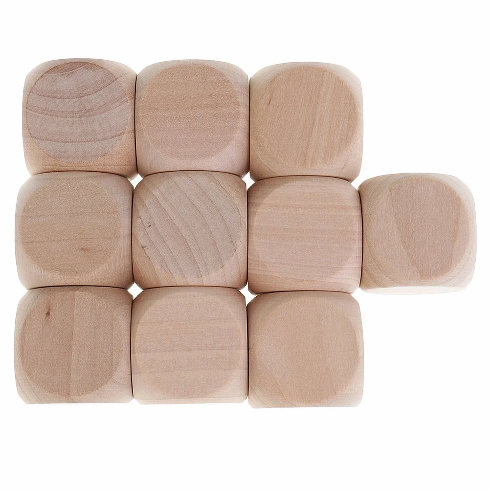 10 x Drewniana Kostka Puste Drewno Nielakierowane Sześciokątne 30 mm 3 cm