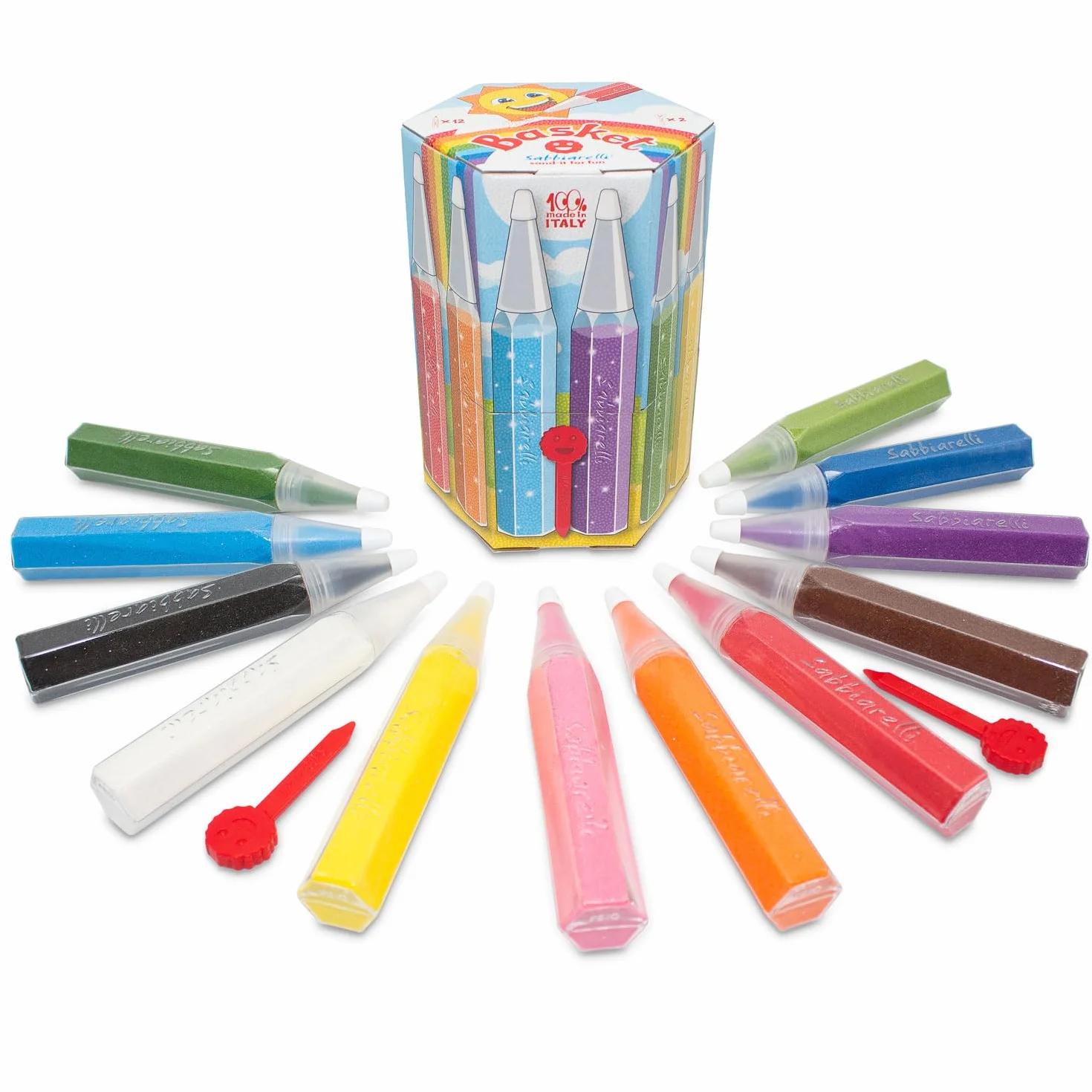 Sabbiarelli Sand-it For Fun – Box Sandsation Art 12-99 | Kit Sand Art 100% Made in Italy z Kolorowym Piaskiem, Rysunkami i Akcesoriami | Łatwe Hobby | Prezent dla Młodzieży i Dorosłych