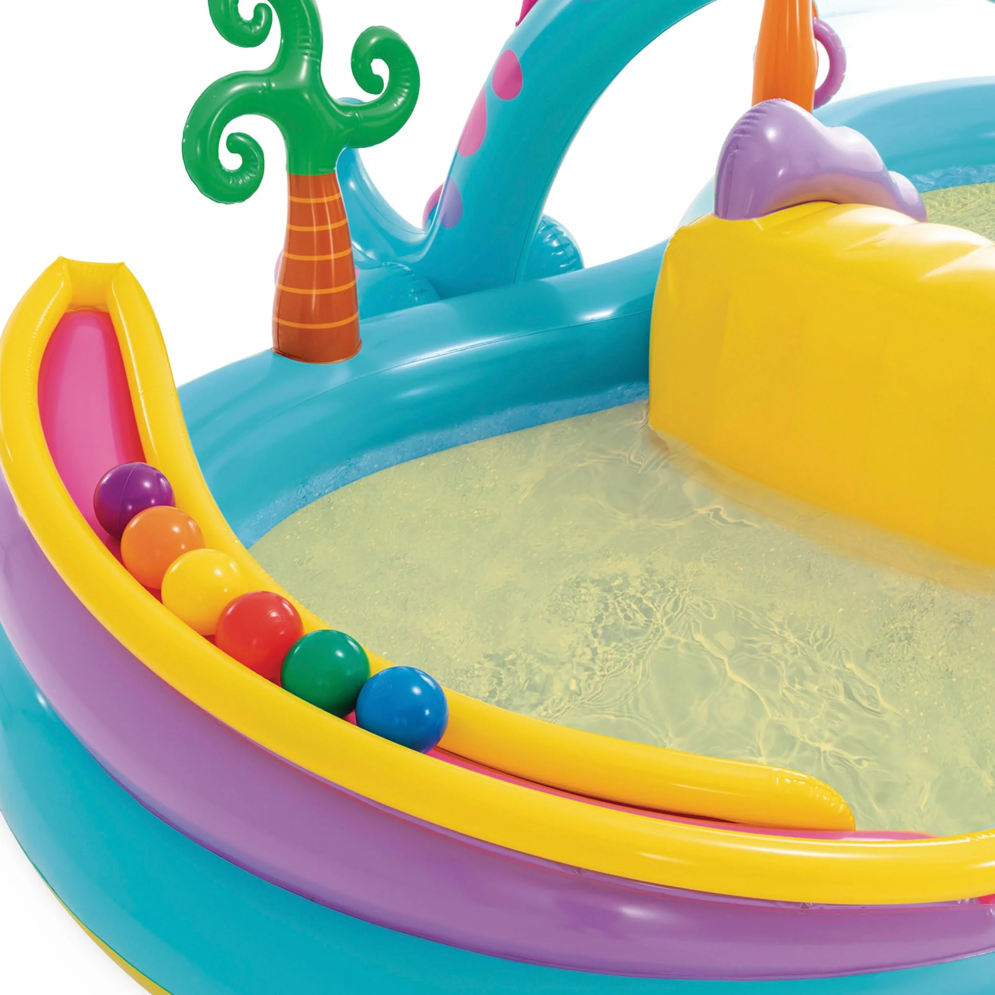 Intex Dinoland Play Center nadmuchiwane centrum zabaw wodnych, różne modele (z wulkanem i bez), wielokolorowe, 333 x 229 x 112 cm, 280 litrów