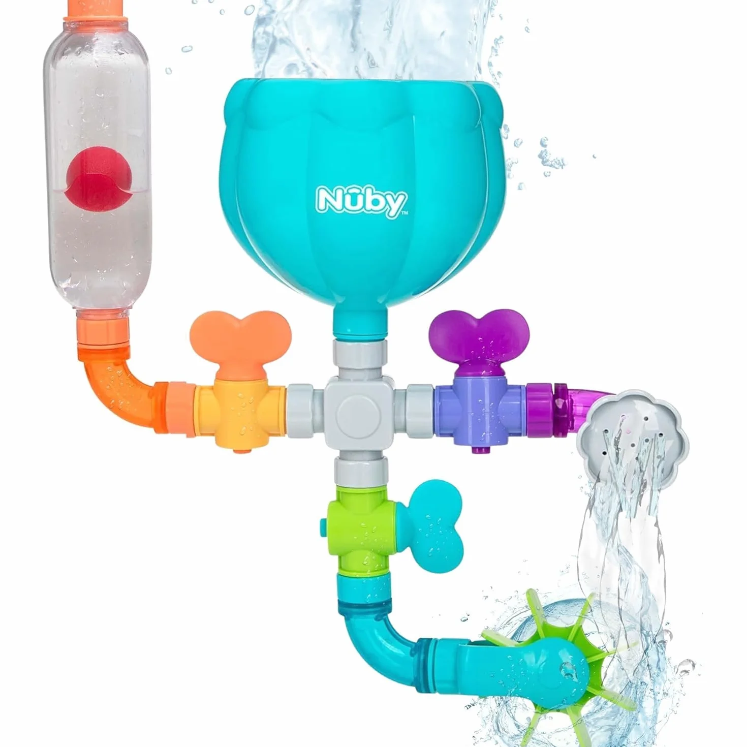 Nuby Wacky Waterworks Węże do kąpieli z zabawkami dla dzieci 3 lat