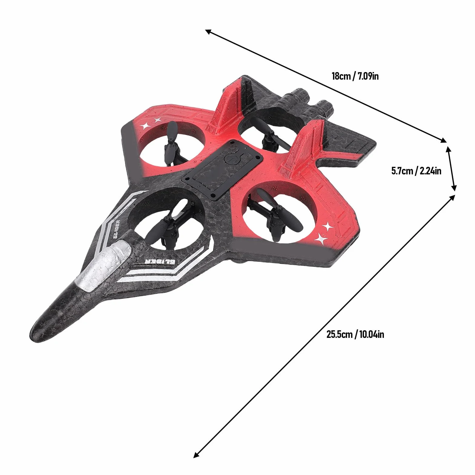 RC Slider, 2,4 GHz Zdalne Sterowanie Airpalne, 4 Ciągu Silnika | 3 Prędkości | 360 ° Kasketowe Samolotowe Samolotowe Zabawki światłami (Pojedyncza bateria)