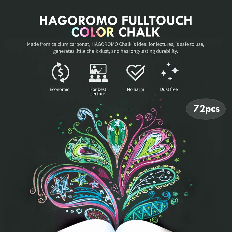 Kreda Hagoromo Fulltouch 5 kolorów, 1 opakowanie (72 szt.), wielokolorowa
