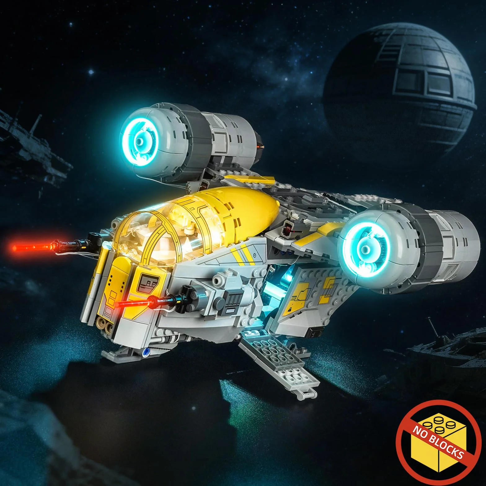 Zestaw świateł LED kompatybilny z Lego 75447 The Razor Crest (nie jest to model), zestaw oświetlenia dekoracyjnego kompatybilny z modelem Lego The Razor Crest