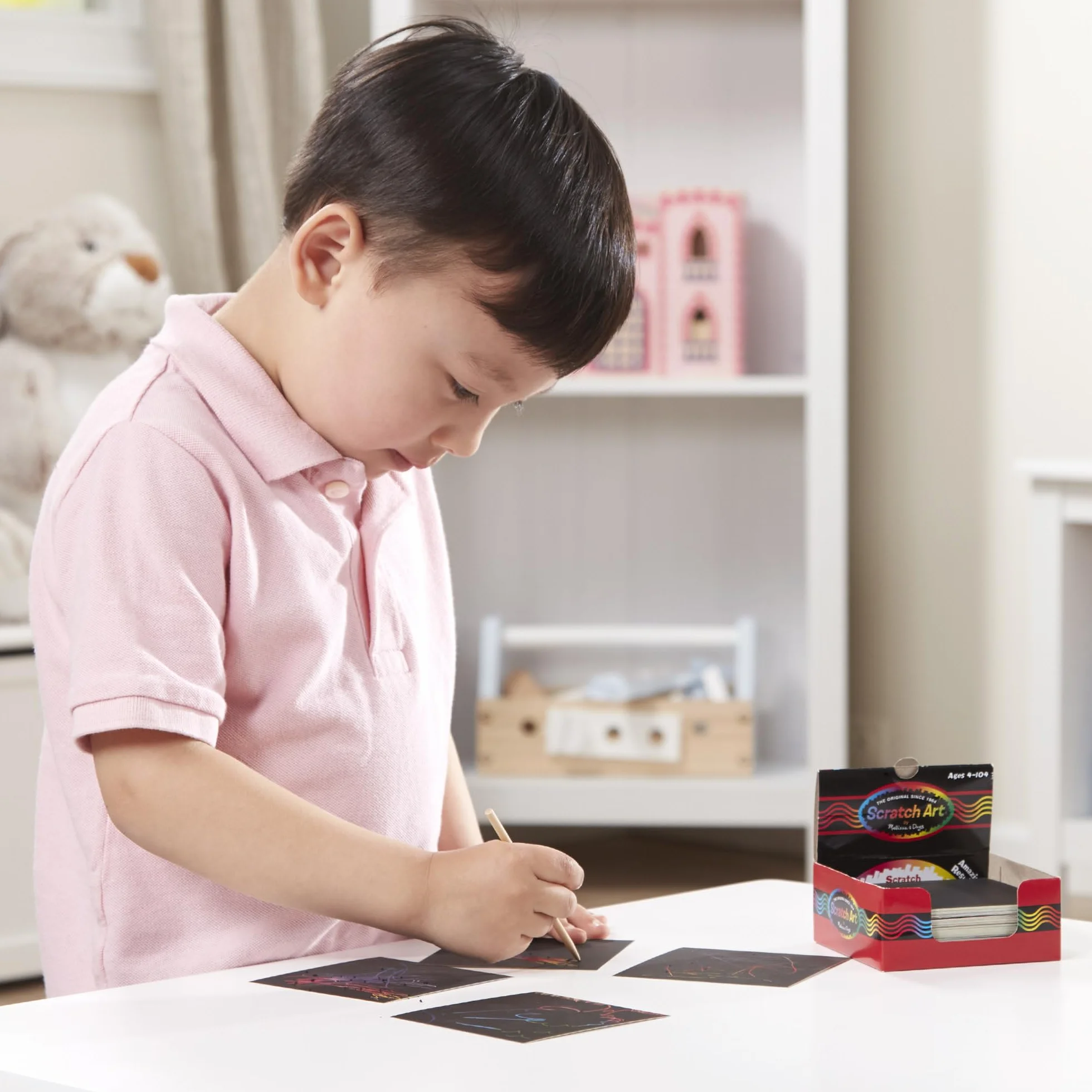 Melissa & Doug tęczowa zdrapki | Zdrapki | Rękodzieło | Zestawy pieczątek & szablony | Prezent świąteczny | Sztuka do zdrapywania | Sztuka i rzemiosło | 4+ | Prezent dla chłopca lub dziewczyny