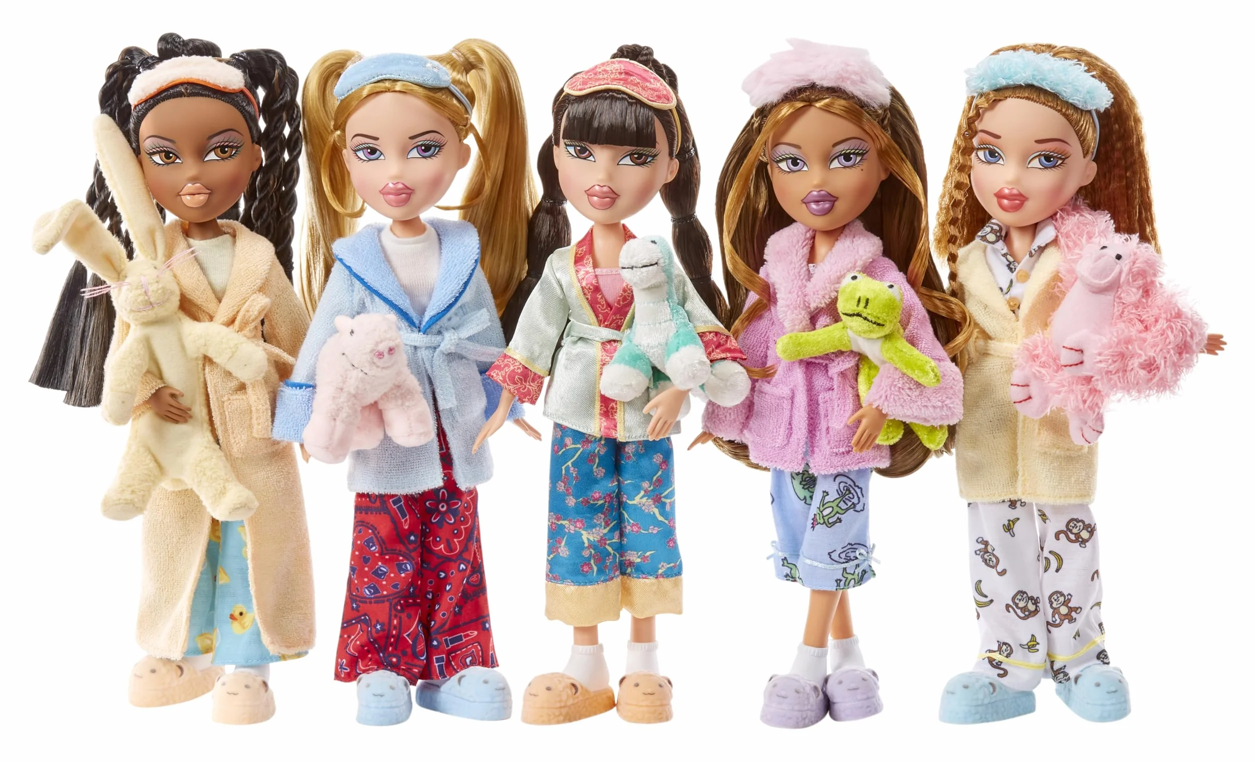 Bratz Slumber Party - Modna Lalka Meygan - z 2 Kompletami Piżam, Pluszowym Zwierzątkiem i Akcesoriami - Odpowiednia dla Dzieci i Kolekcjonerów