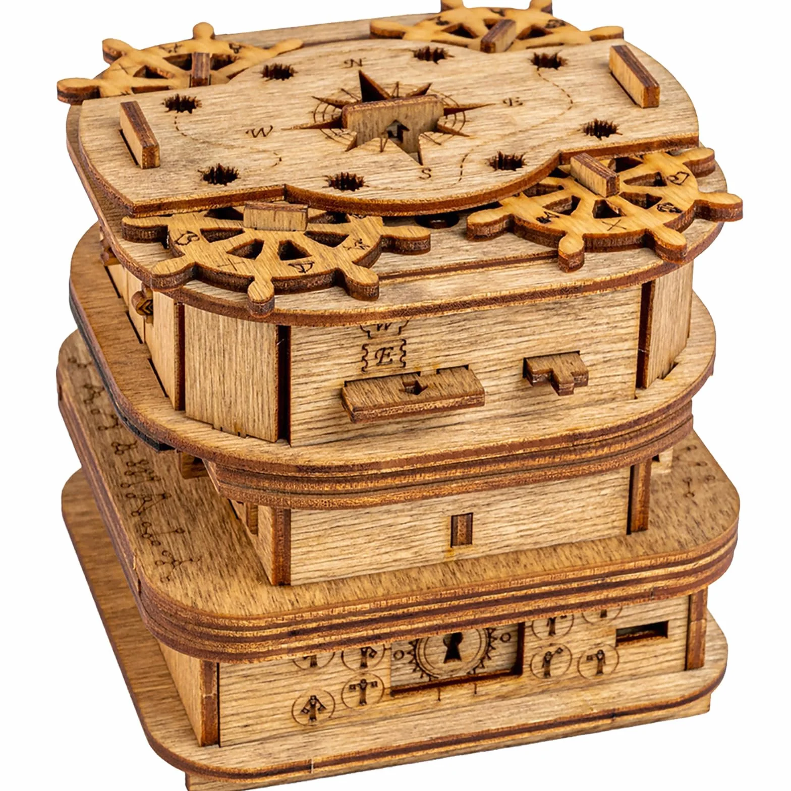 iDventure Cluebox – Davy Jones Locker – Escape Room Spiel – zabawne drewniane puzzle 3D – wyjątkowe gry w puzzle – gry Escape Box dla dorosłych i dla dzieci