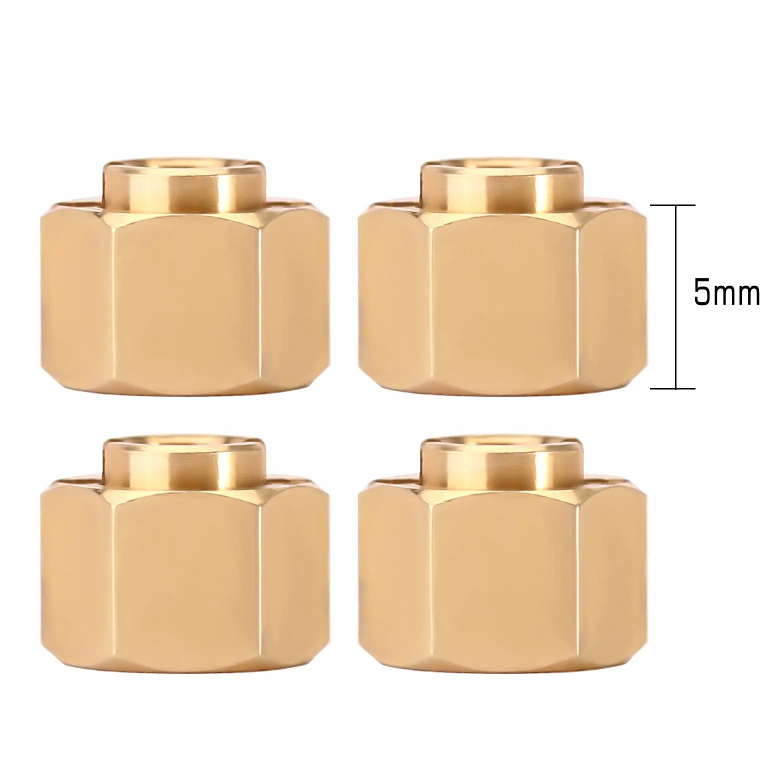 INJORA Mosiężna piasta sześciokątna koła 5 mm (+1 mm) adapter przedłużający do samochodu gąsienicowego 1/18 RC TRX4M części zamienne