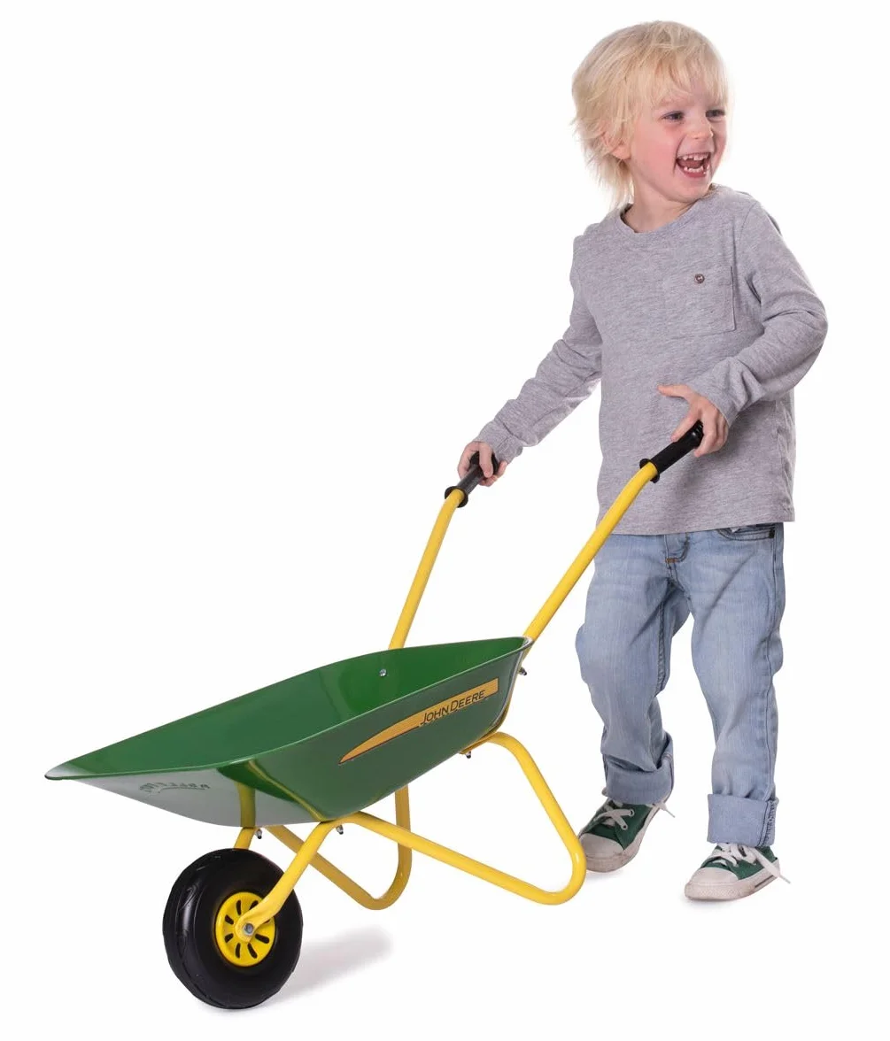 Rollytoys John Deere 271986 taczka dziecięca (taczka; metalowa miska; uchwyty z tworzywa sztucznego; dzieci od 2,5 lat) 271986, zielona