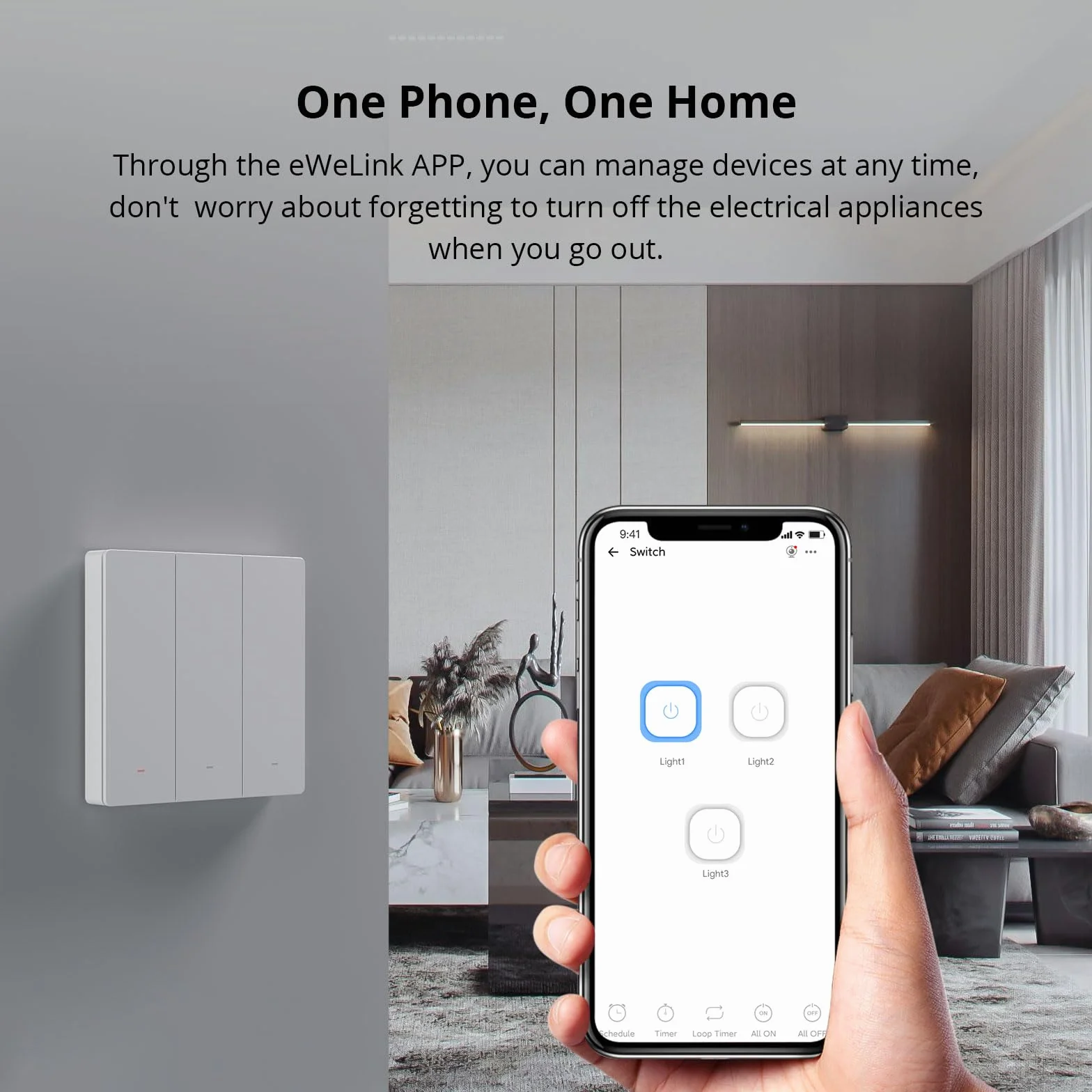 SONOFF Inteligentny przełącznik ścienny WiFi, M5 Matter 1 Gang Type 86 z synchronizacją, sterowaniem głosowym, kompatybilny z Matter i Alexa oraz Google Home (wymagany przewód neutralny)