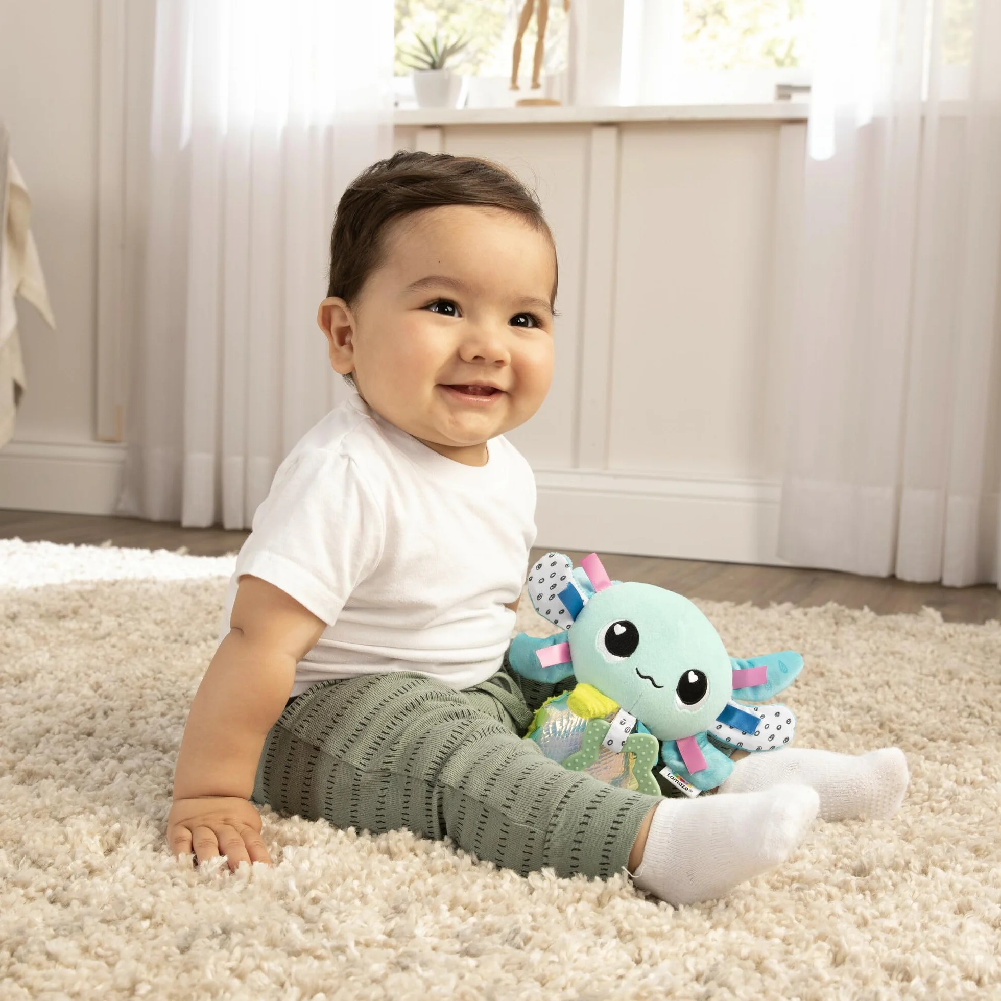 LAMAZE Alise die Axolotl - Clip & Go wózek dziecięcy zabawka - sensoryka dla niemowląt - wczesna zabawka edukacyjna od 0-6 miesięcy - fachowo zaprojektowany dla noworodków - prezent na baby shower