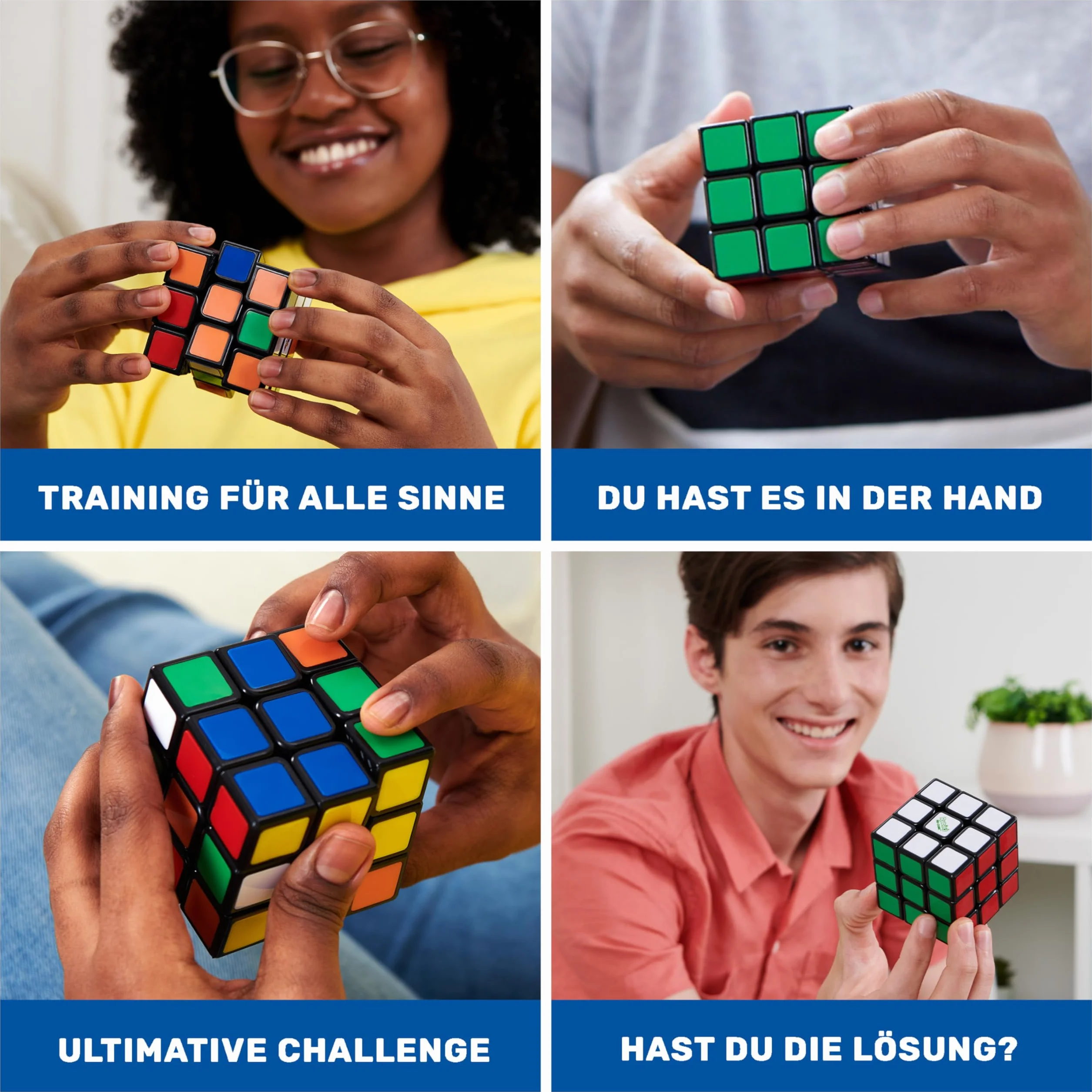 RUBIK'S CUBE 3X3 - Kolorowa gra puzzli Rubik's 3X3 - Puzzle 3x3 Oryginalne dopasowanie kolorów - Klasyczny Cube Problem z 1 przewodnikiem - 6063968 - Zabawka dla dzieci 8 lat i +